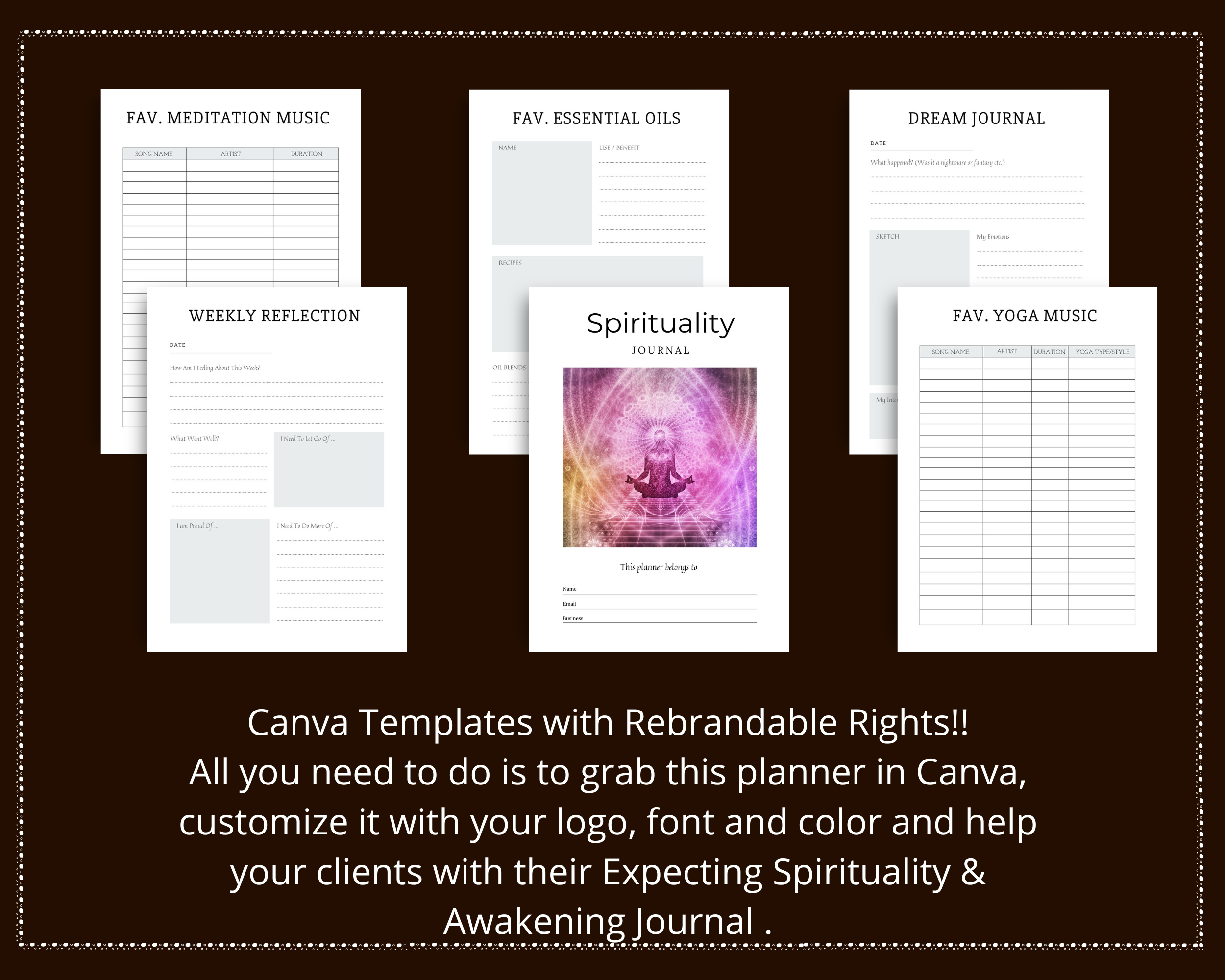 Editable Spirituality Journal in Canva | Commercial Use