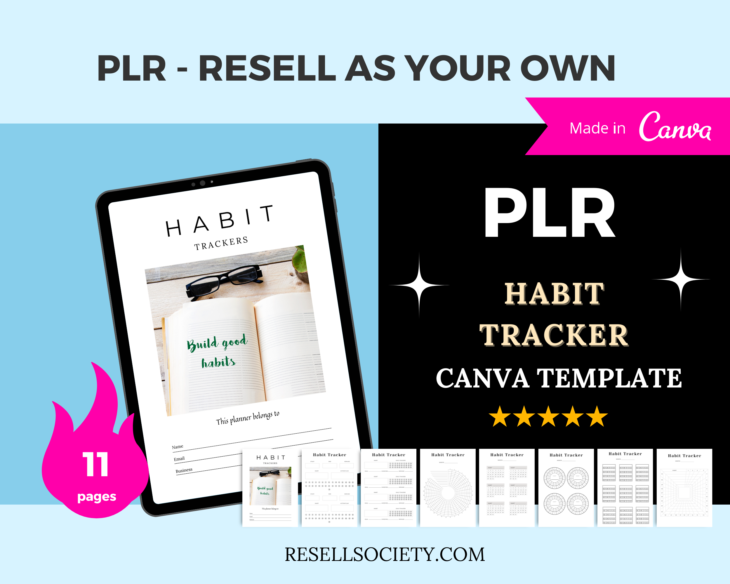 Habit Trackers Canva Templates | Coaching Tool