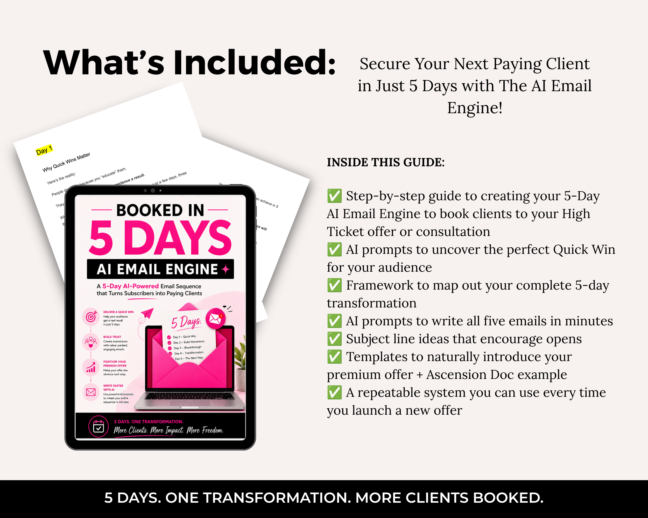 Booked in 5 Days AI Client Booking Emails