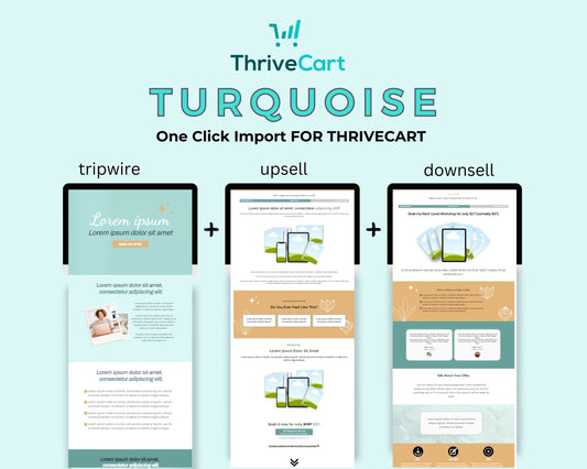 Turquoise ThriveCart 4-Page Sales Funnel Template