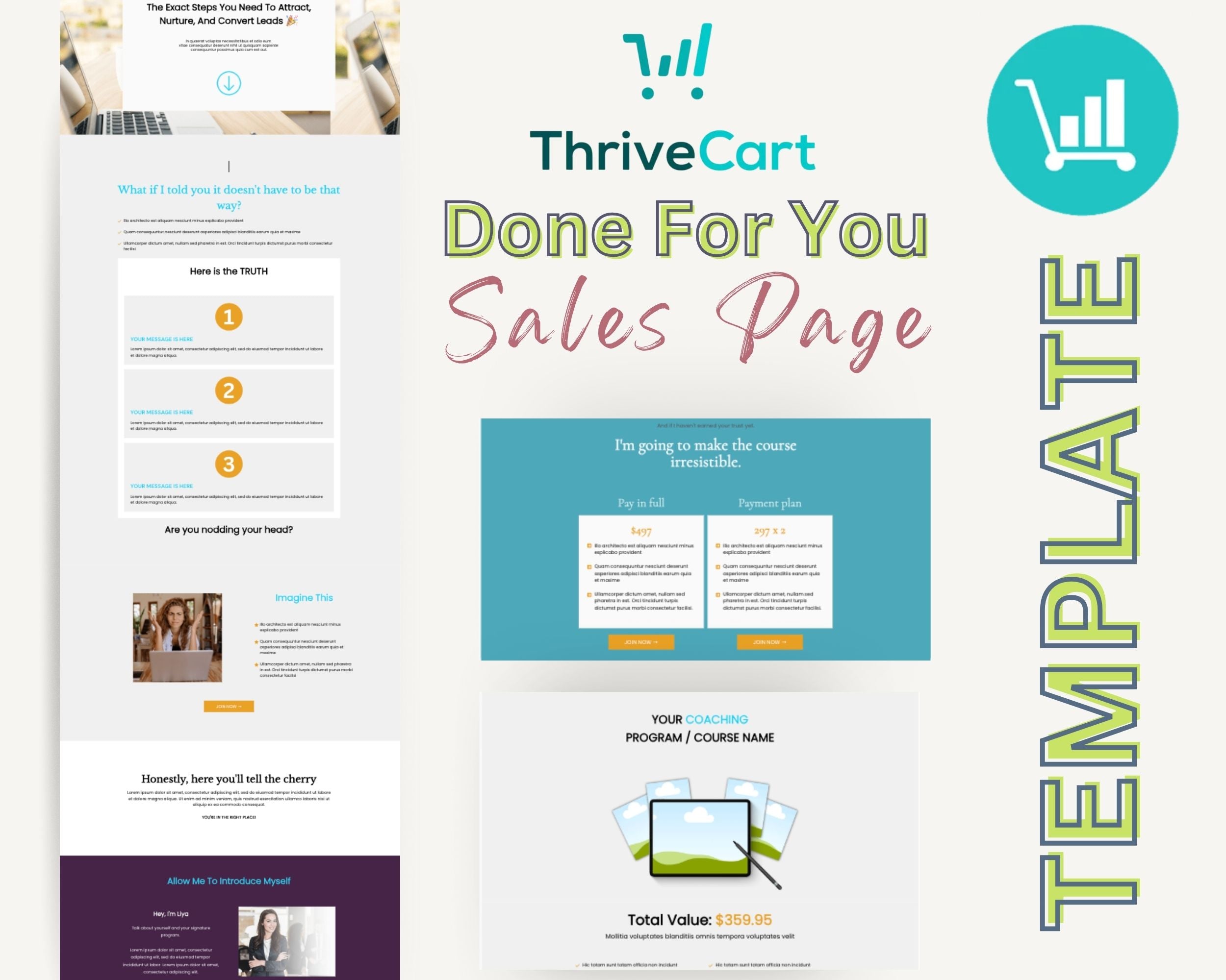 Vibrant Sales Page Template in ThriveCart