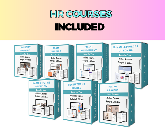 BUNDLE of 15 HR & Communication Courses | Lessons in Google Docs | Done for You Canva Slides