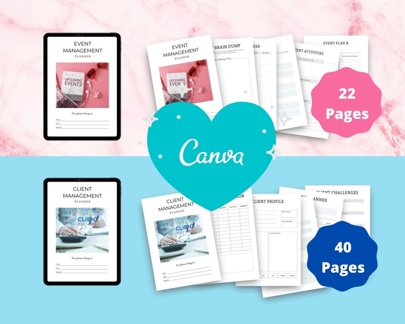 BUNDLE of 7 Professional Planners in Canva | Customizable | Editable Canva Templates | Commercial Use | Professional Planners