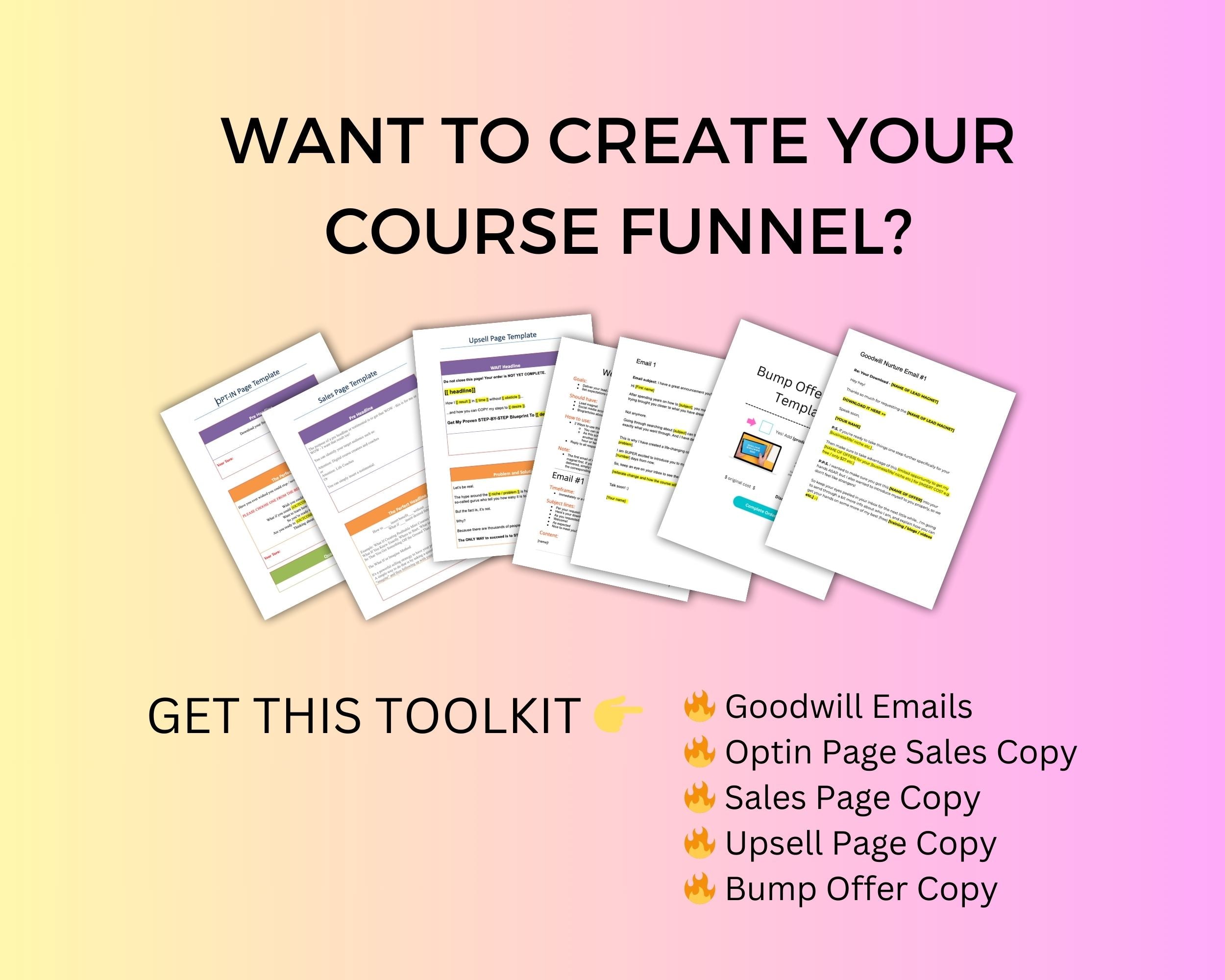 Course Funnel Toolkit | Course Funnel Copy Action Kit | Course Creator Tools