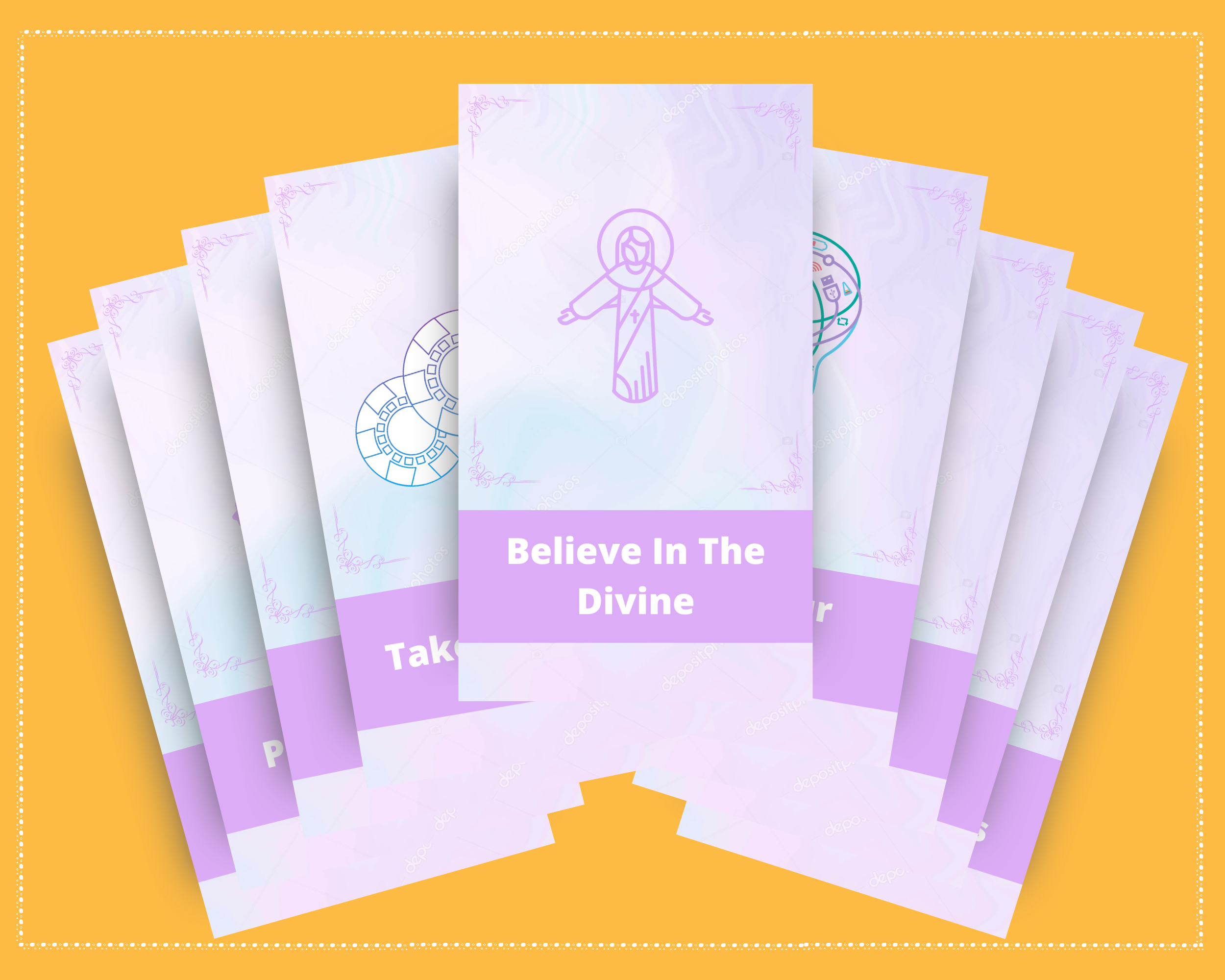 Daily Oracle Card Deck | Editable 67 Card Deck in Canva | Size 2.75"x 4.75" | Commercial Use