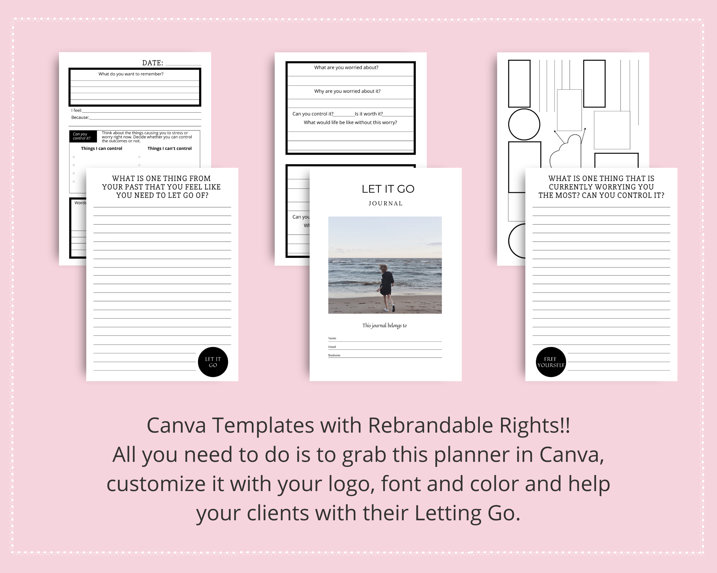 Editable Let it Go Journal in Canva | Commercial Use