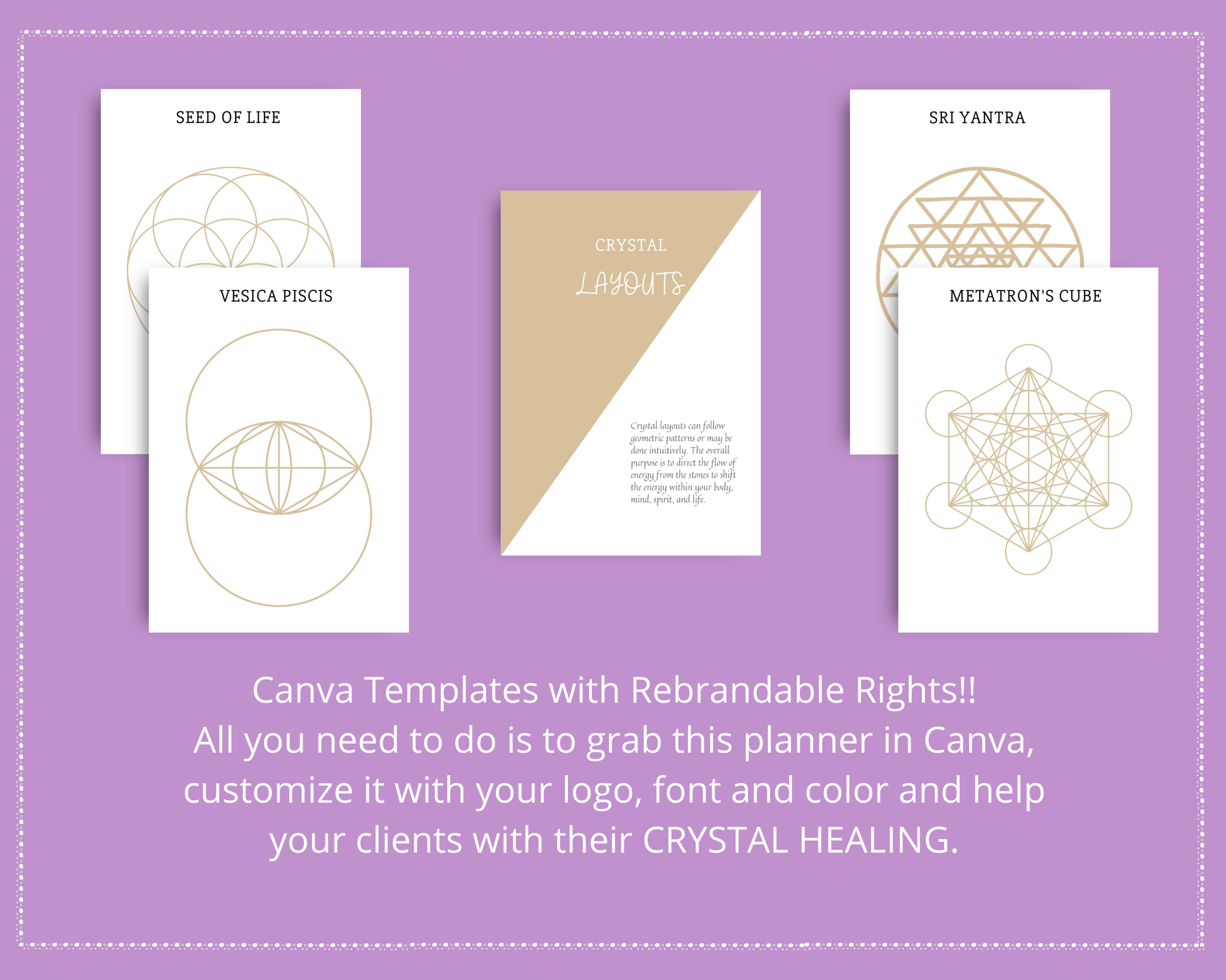 Editable Crystal Planner in Canva | Commercial Use