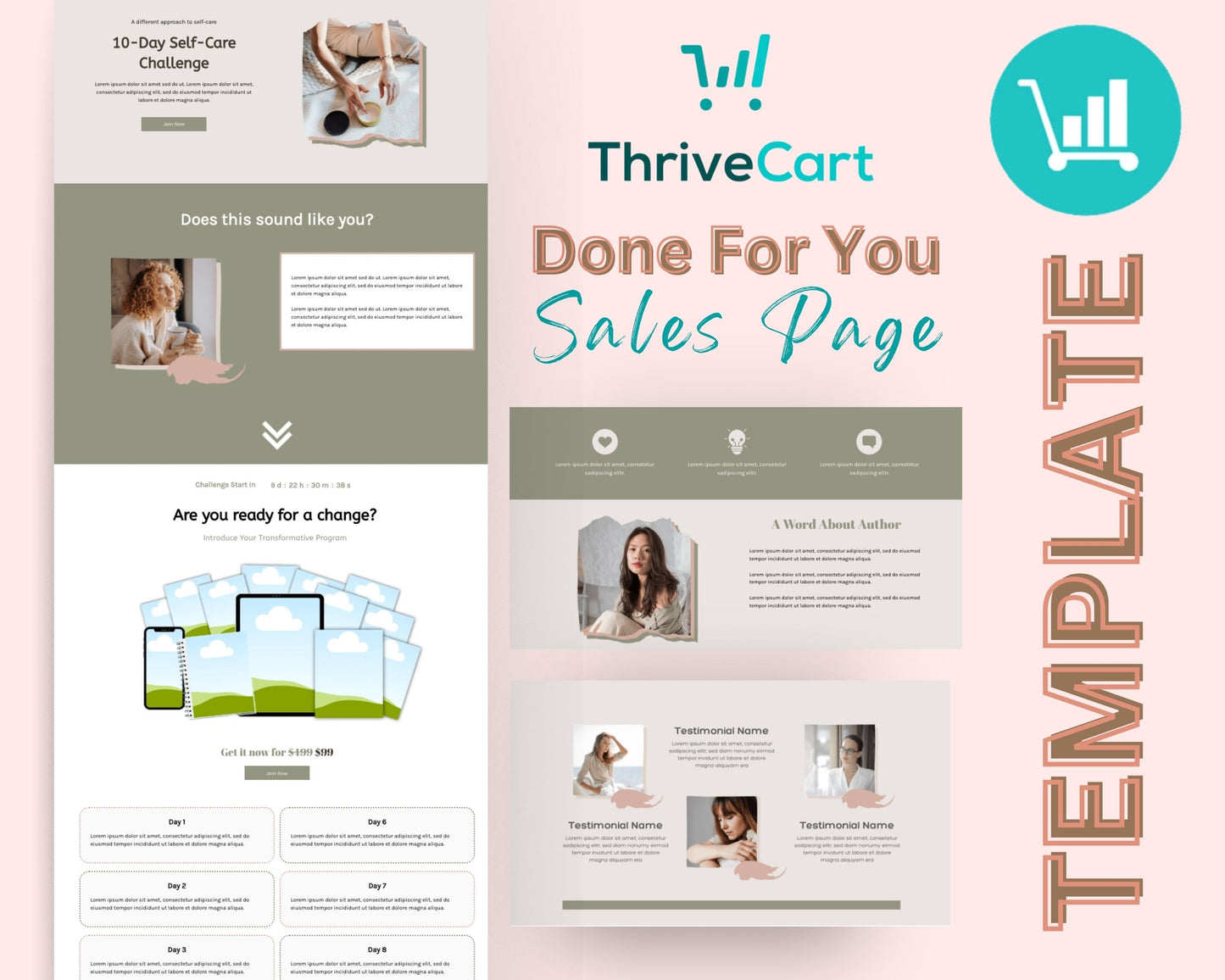 10-Day Challenge Sales Page Template in ThriveCart