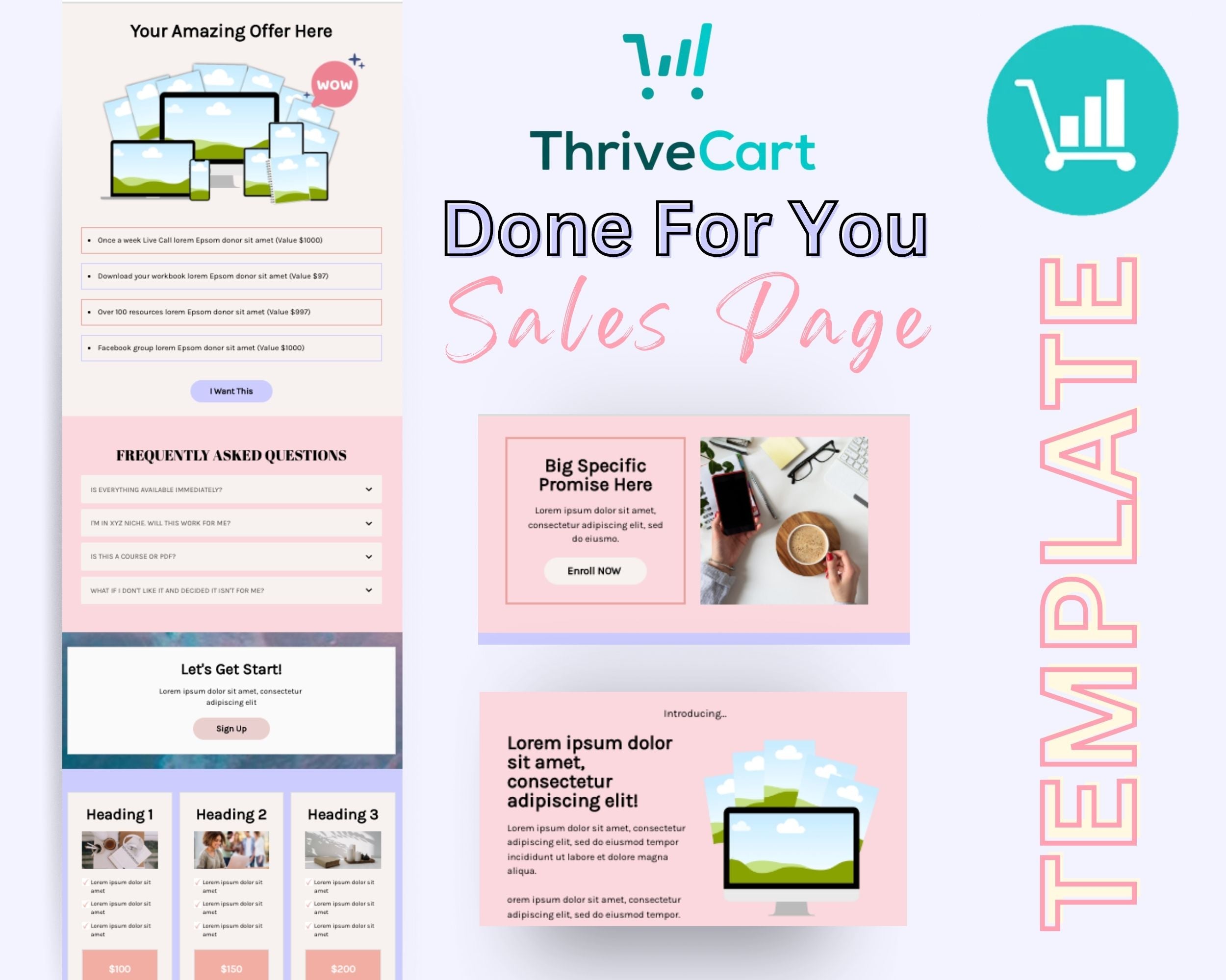 Cool Summer Sales Page Template in ThriveCart