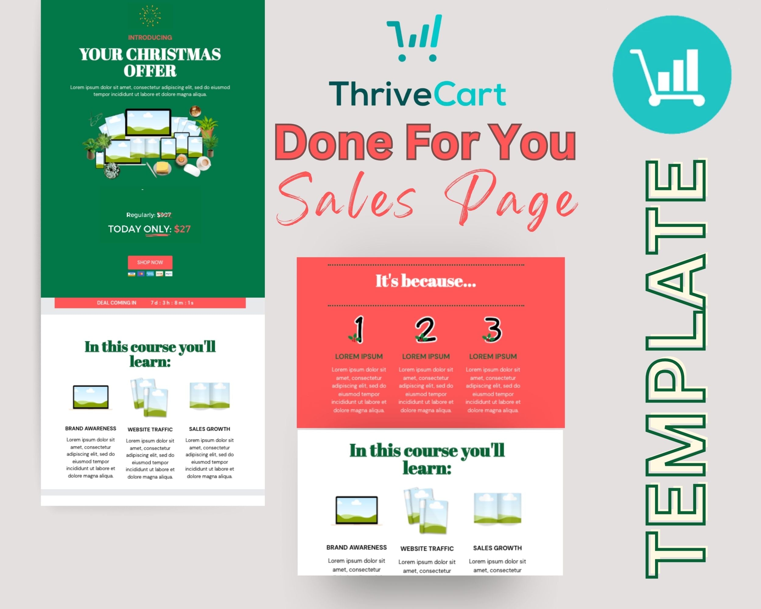 Animated Christmas Sales Page Template in ThriveCart