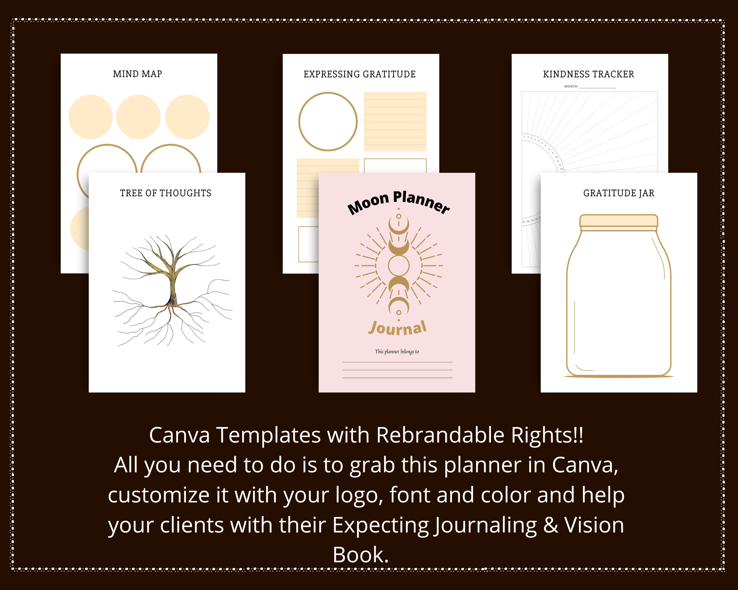 Editable Vision Book Template in Canva | Commercial Use