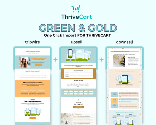 Green & Gold ThriveCart 4-Page Sales Funnel Template