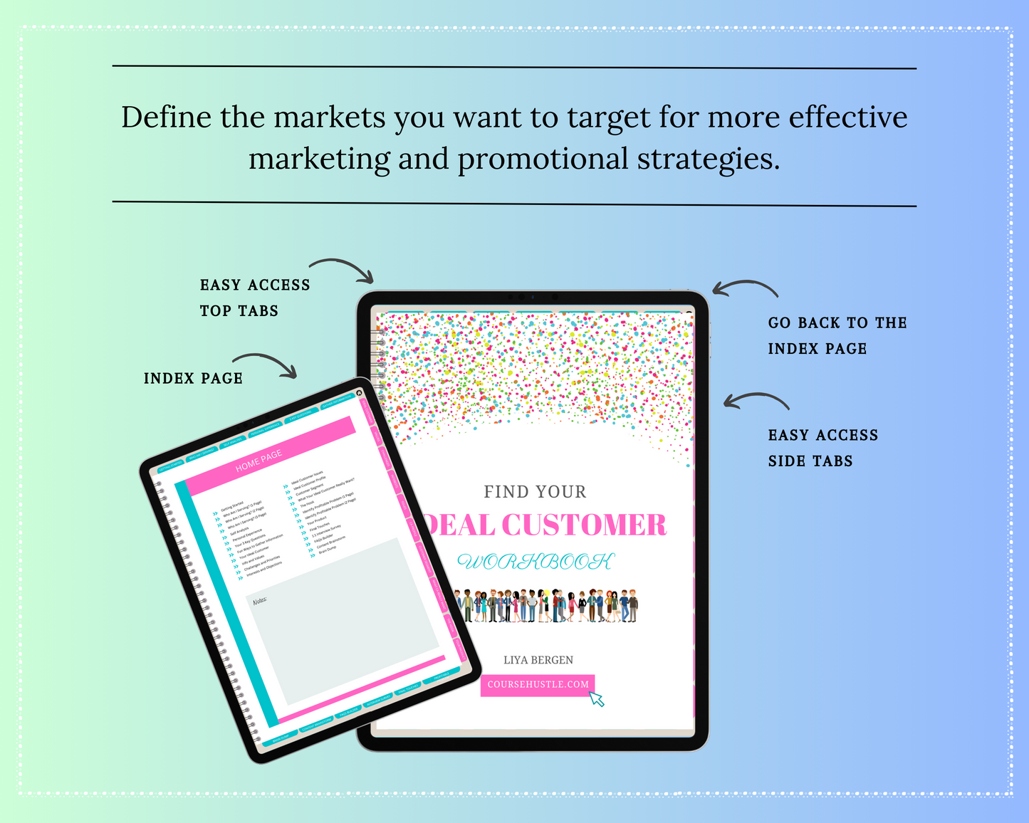 Customer Avatar Digital Workbook | Ideal Client Planner | Hyperlinked PDF | Suitable with Goodnes & Notability