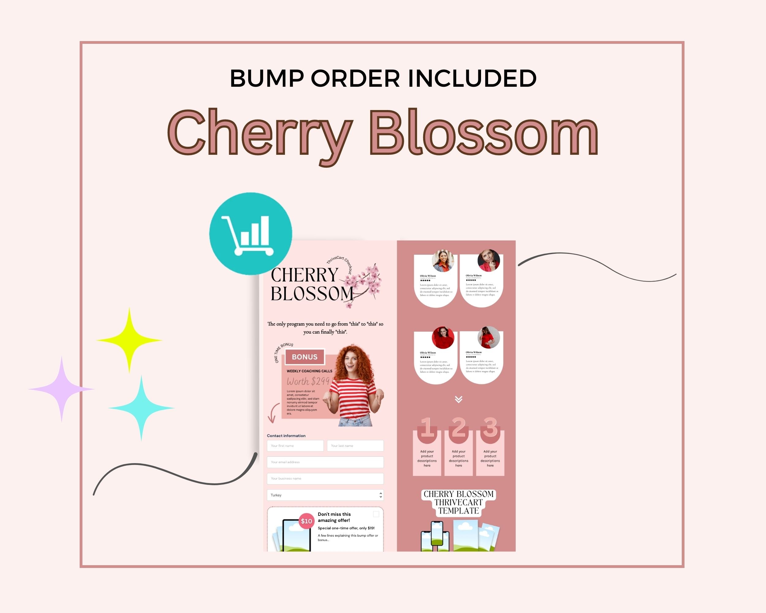Cherry Blossom ThriveCart Checkout Template