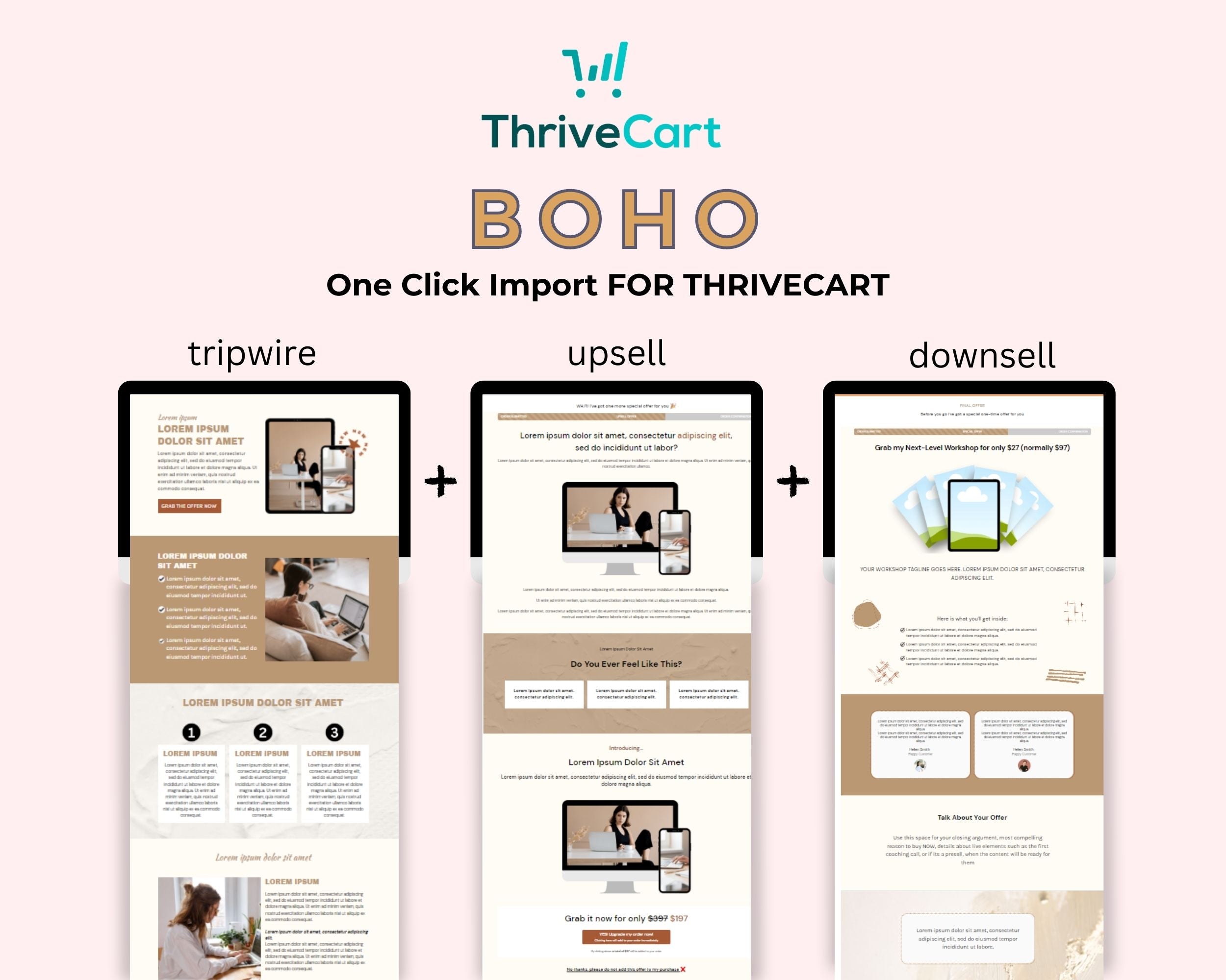 Boho ThriveCart 4-Page Sales Funnel Template
