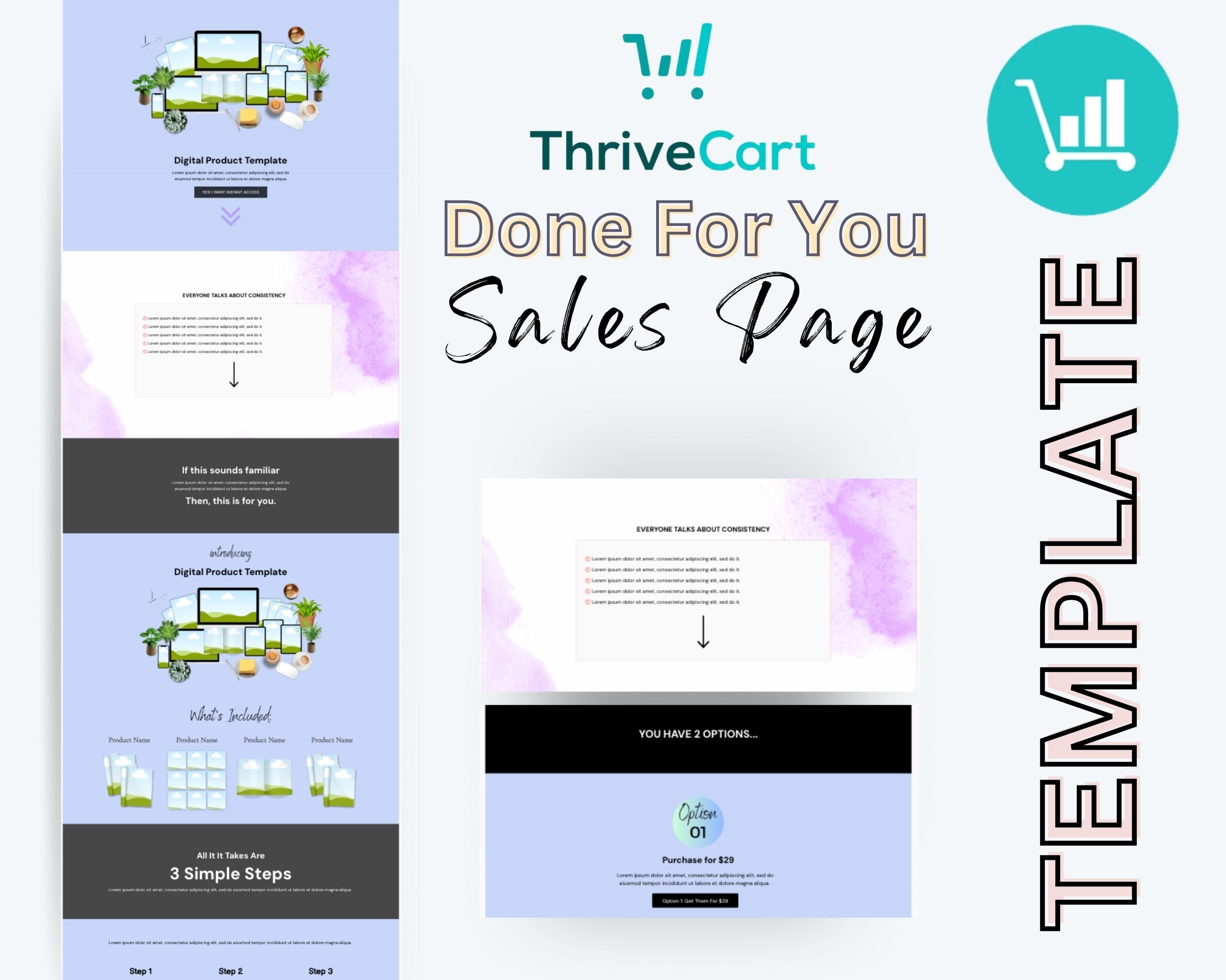 Digital Product Sales Page Template in ThriveCart