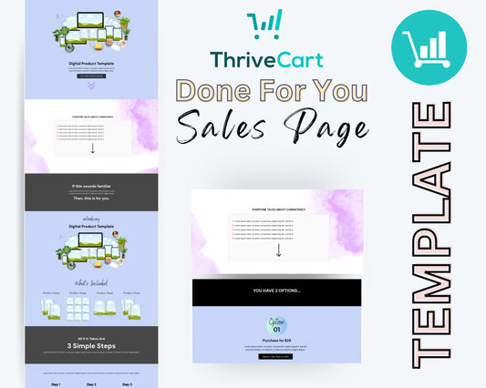 Digital Product Sales Page Template in ThriveCart