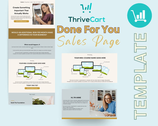 Gold Online Course Sales Page Template in Thrivecart