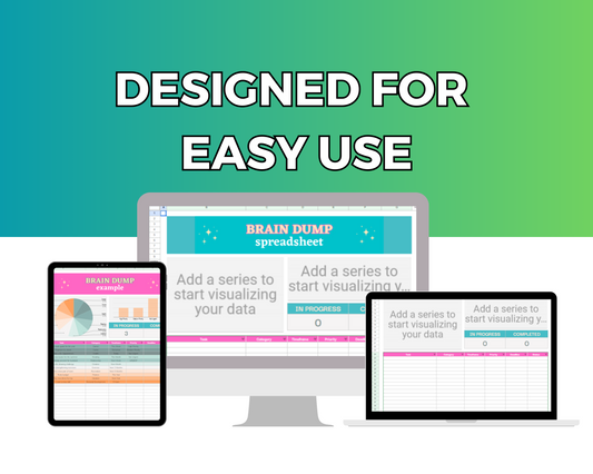 Brain Dump Google Spreadsheet | Simple Brain Dump Google Sheets