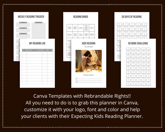 Editable Kids Reading Planner in Canva | Canva Template Pack | Commercial Use