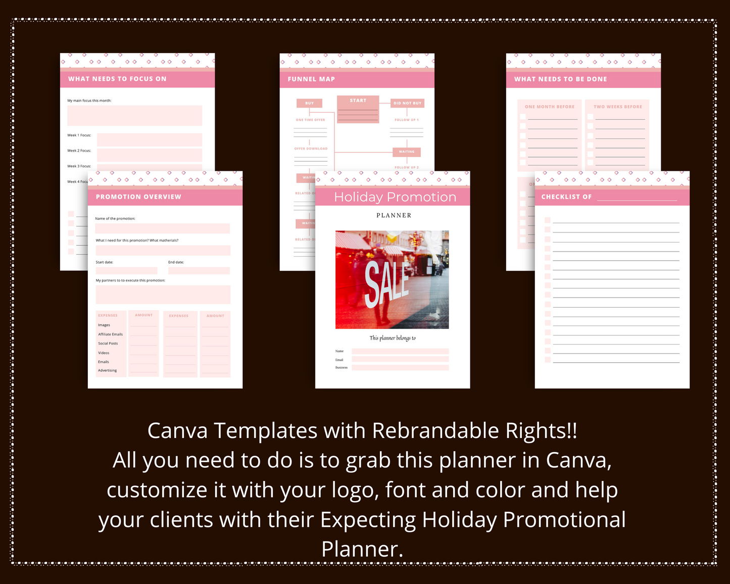 Editable Holiday Promotion Planner in Canva | Commercial Use