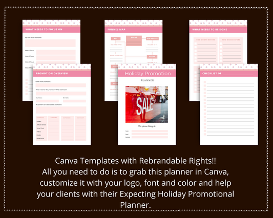 Editable Holiday Promotion Planner in Canva | Commercial Use