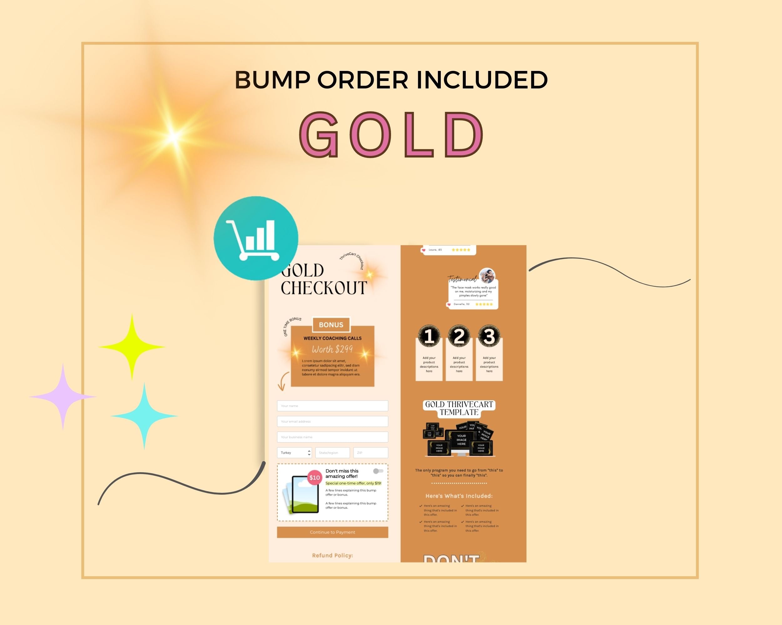 Gold Checkout Page ThriveCart Template