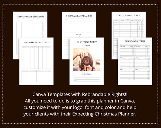 Editable Christmas Planner in Canva | Canva Template Pack | Christmas Planner Canva | Commercial Use