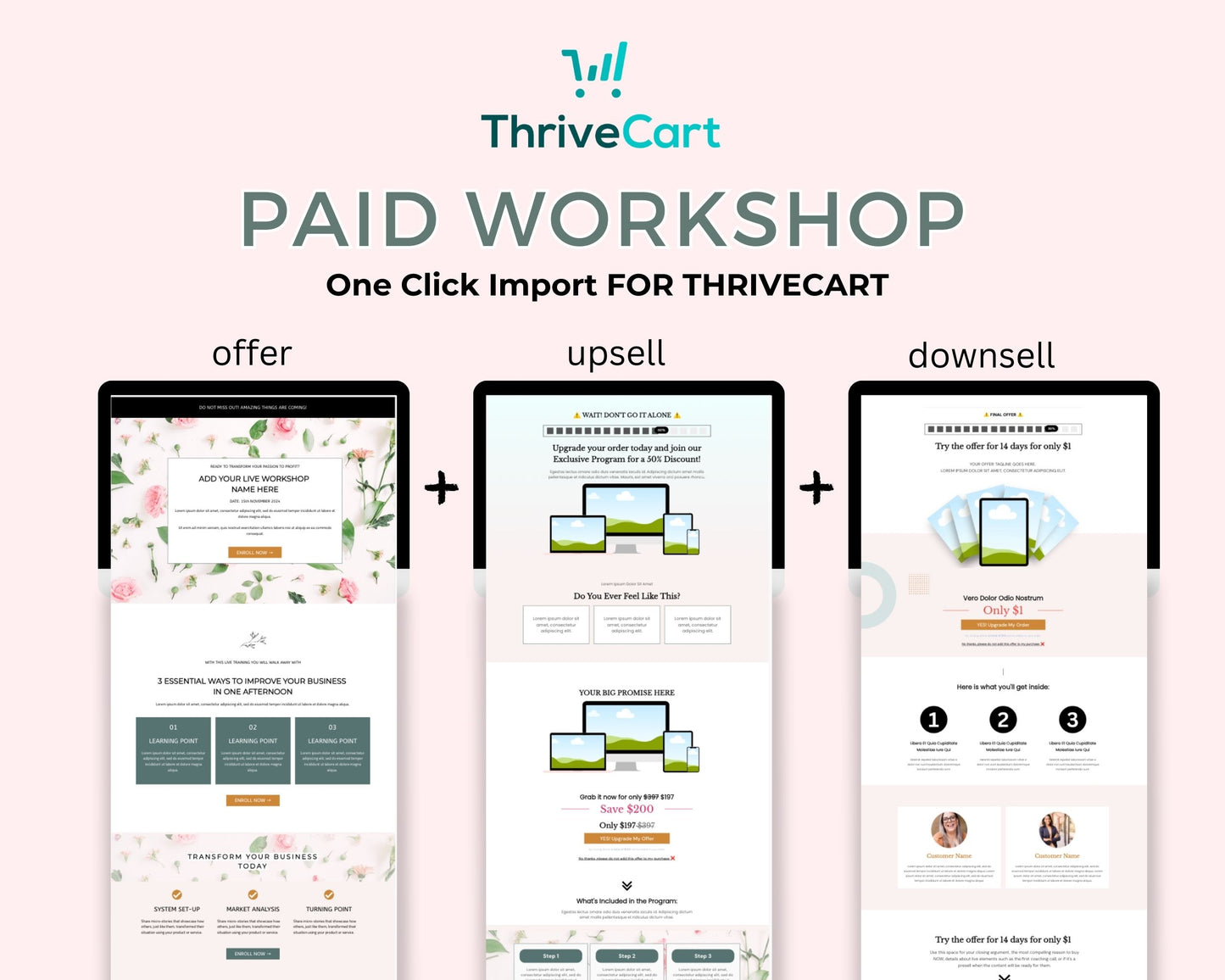 Paid Workshop Enhanced ThriveCart 4-Page Sales Funnel