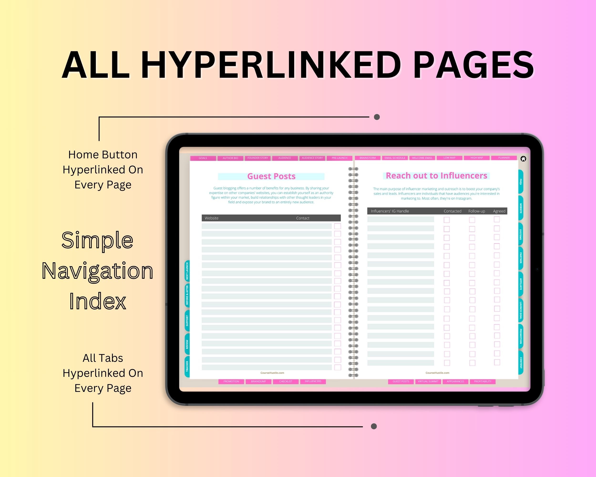 Launch Digital Workbook | Hyperlinked PDF | Suitable with Goodnotes & Notability