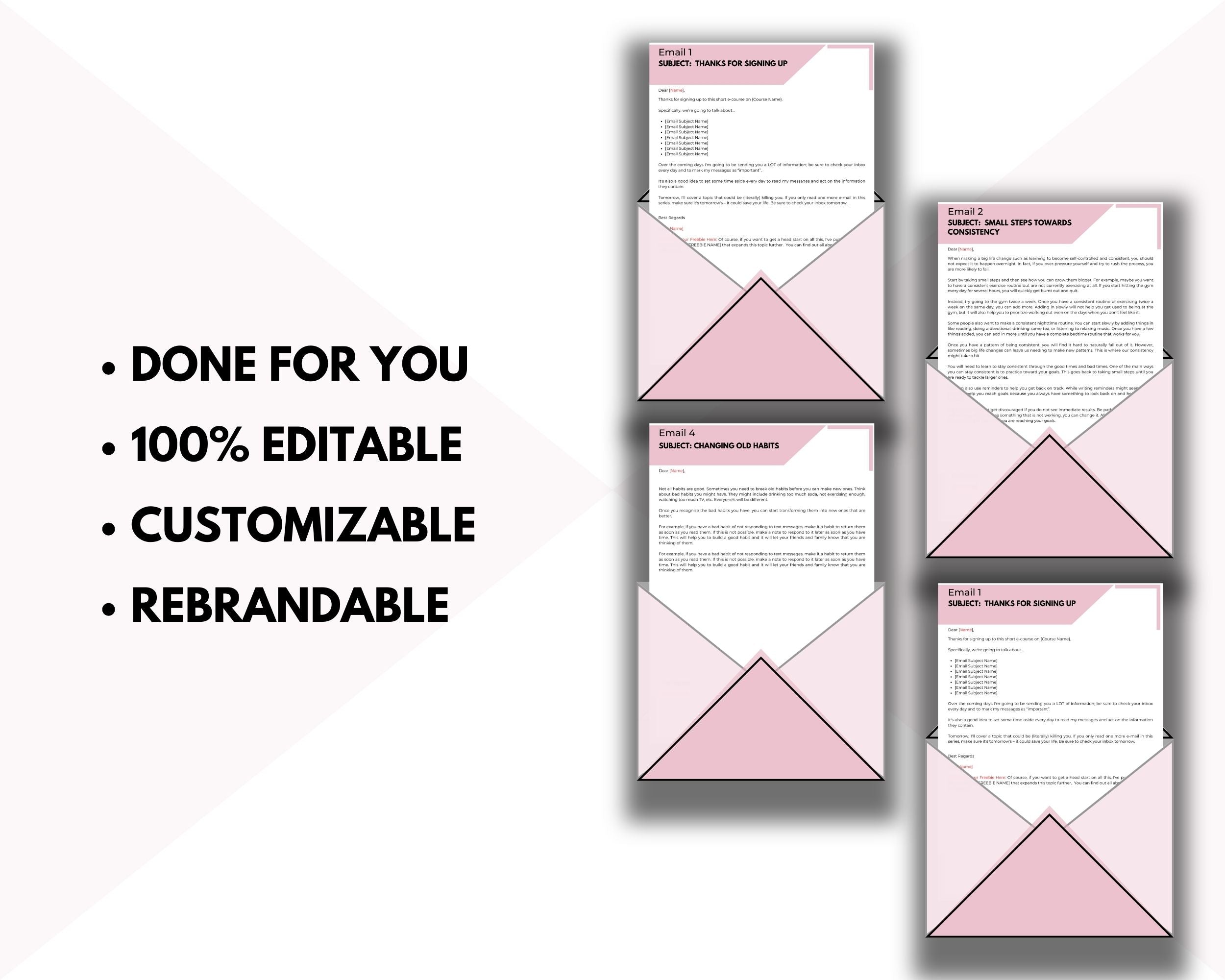 Editable 5 Things Successful People Do to Stay Consistent Emails | Email eCourse Template