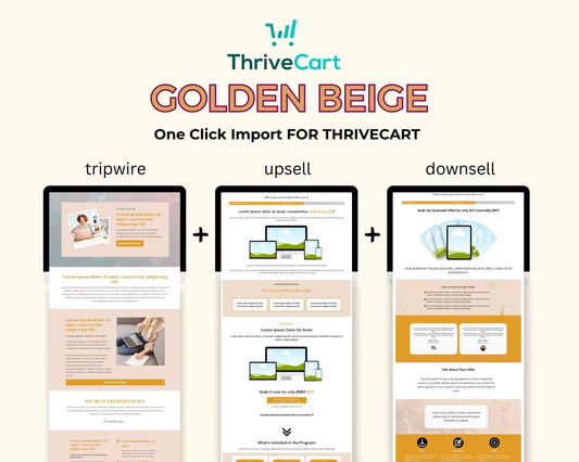 Golden Beige ThriveCart 4-Page Sales Funnel Template