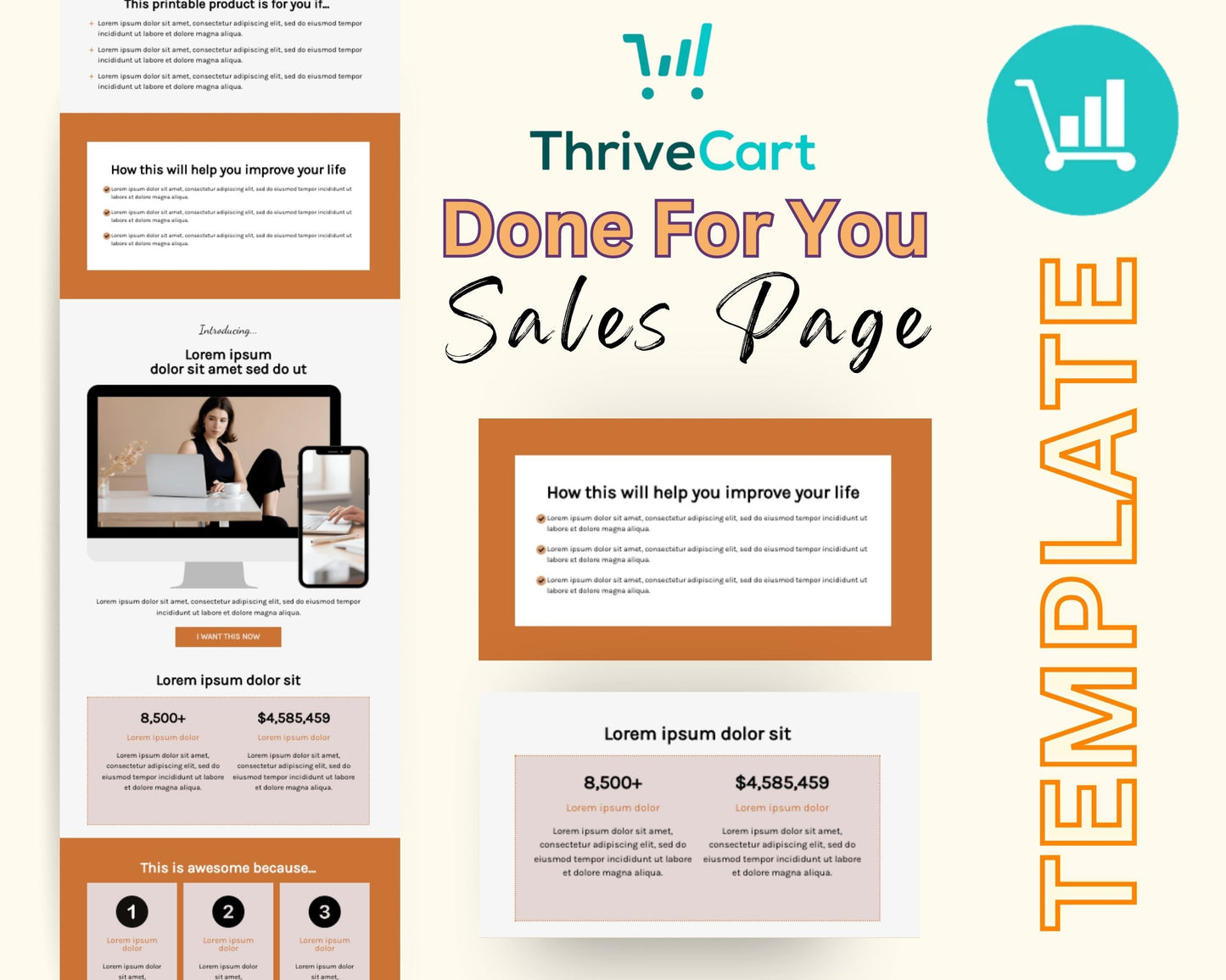 Printables Sales Page Template in ThriveCart