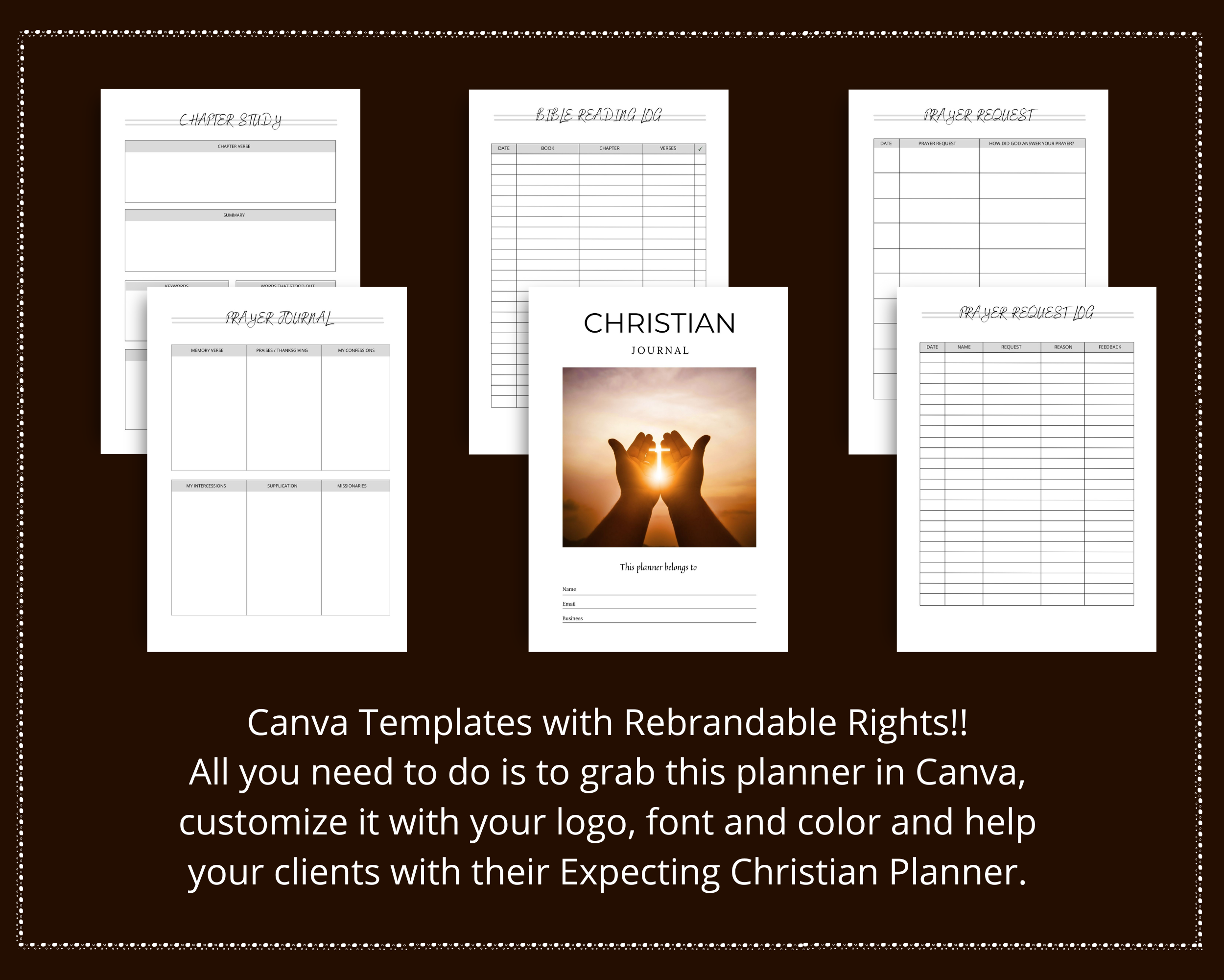 Editable Christian Planner in Canva | Commercial Use