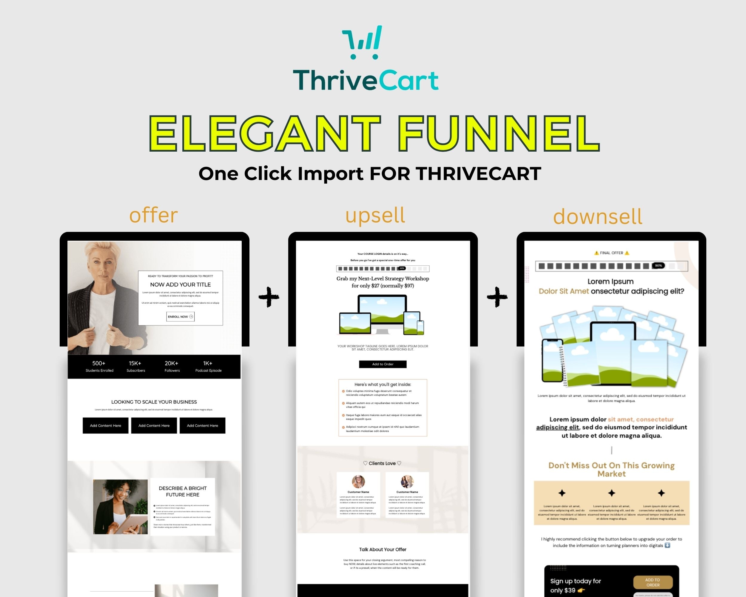 Elegant Enhanced ThriveCart 4-Page Sales Funnel Template