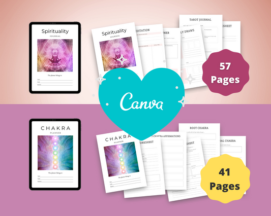 BUNDLE of 11 Spiritual Planners in Canva | Customizable | Editable | Commercial Use | Spiritual Templates