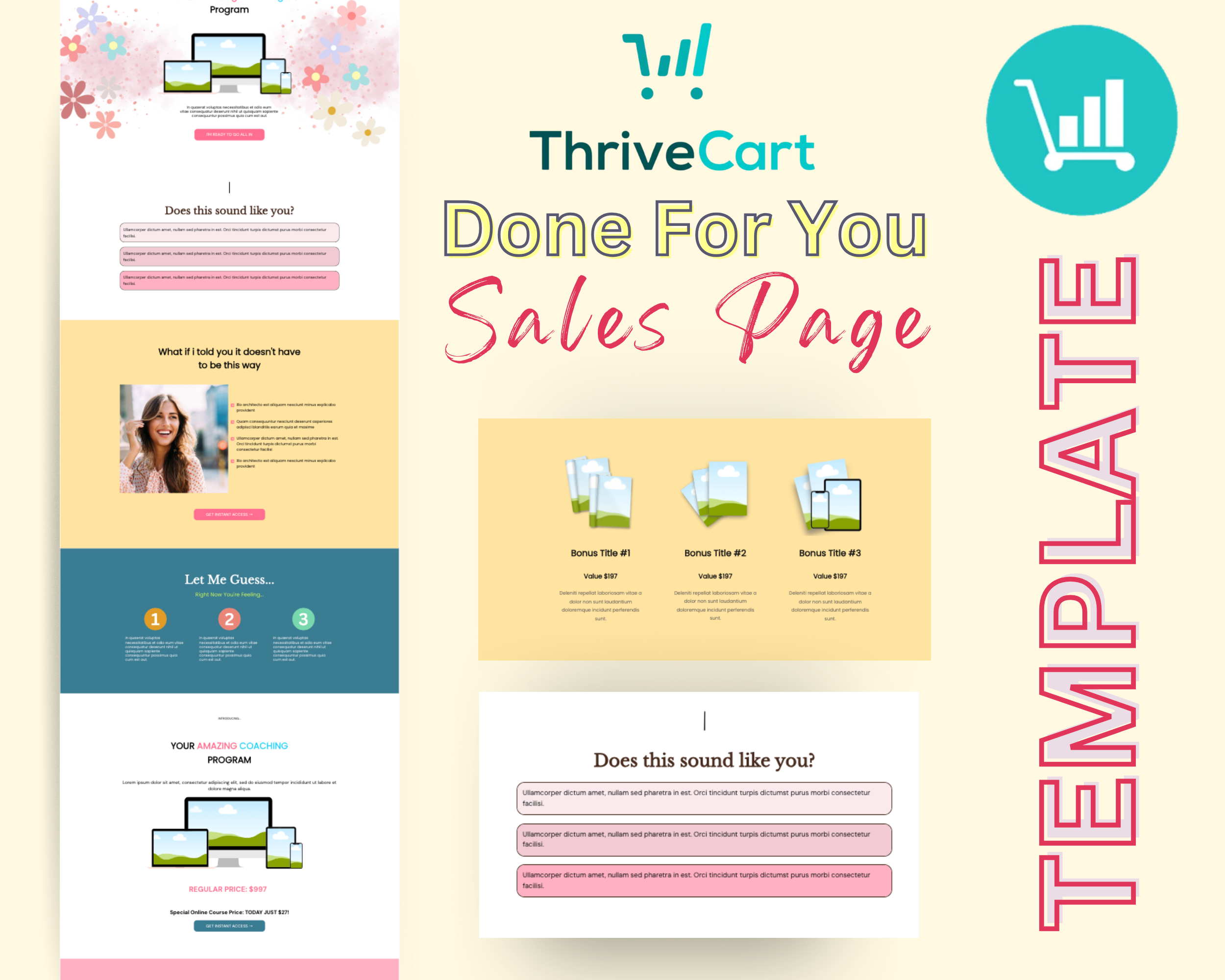 Glamour Sales Page Template in ThriveCart