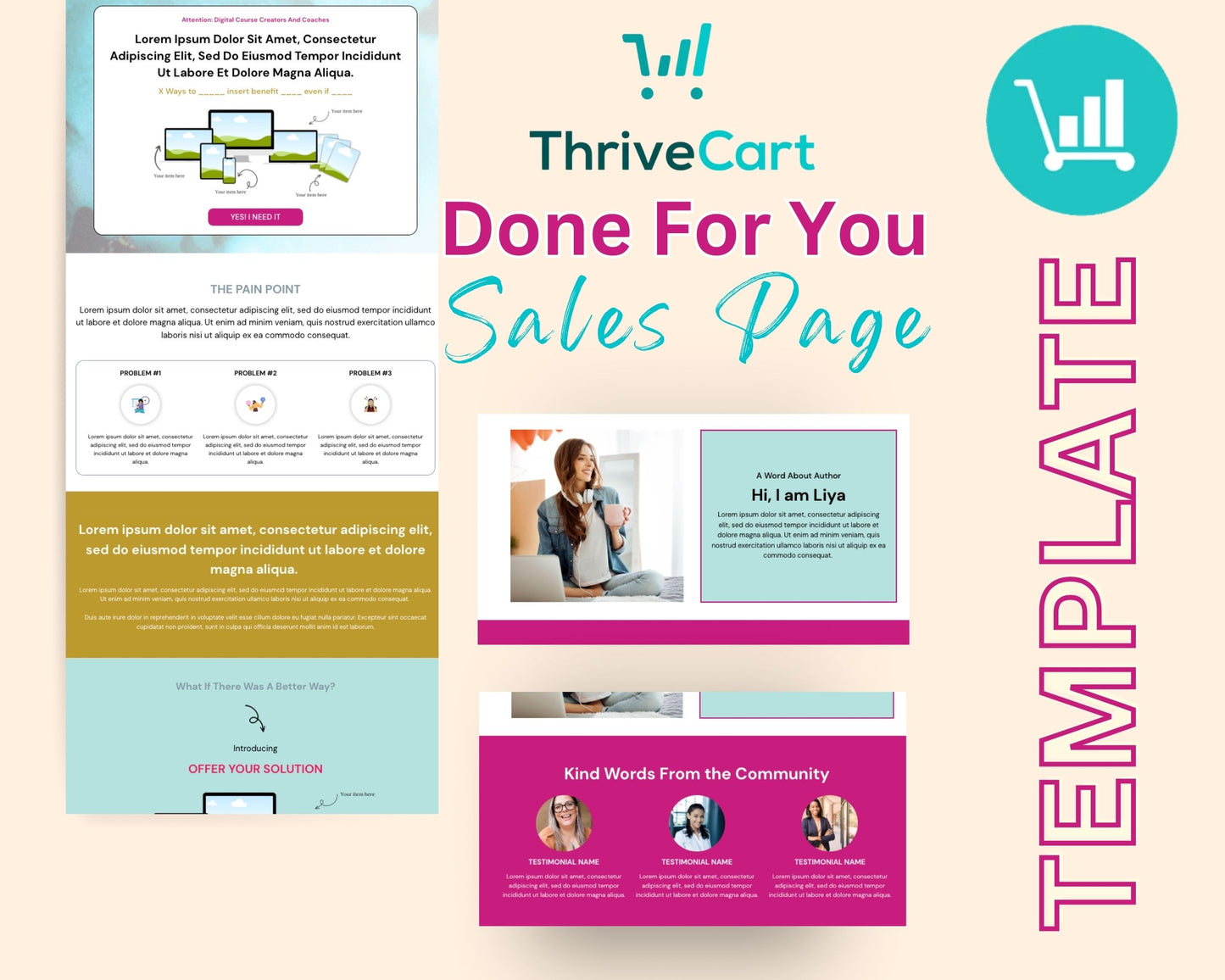 Vintage Sales Page Template in ThriveCart