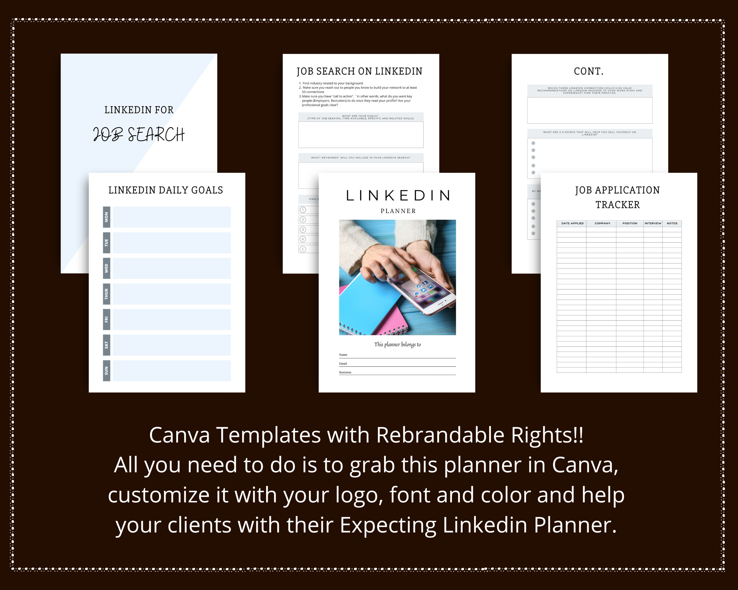 Editable LinkedIn Planner in Canva | Commercial Use