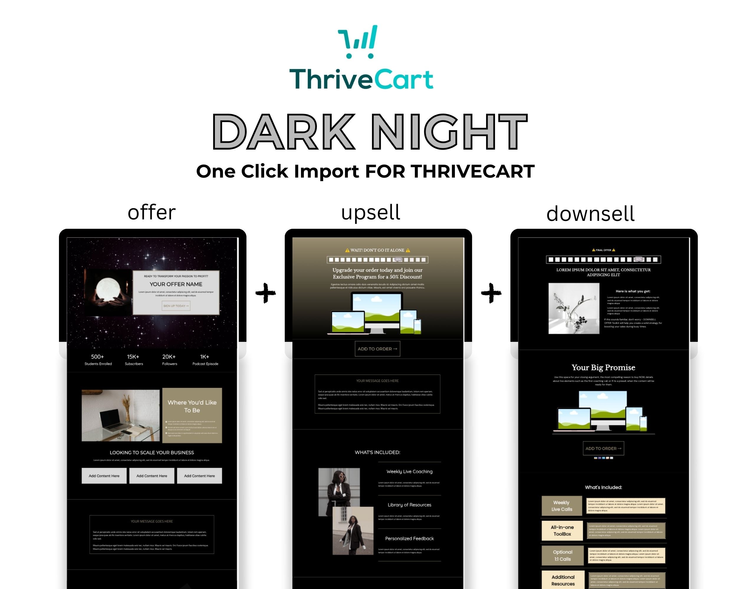 Dark Night Enhanced ThriveCart 4-Page Sales Funnel