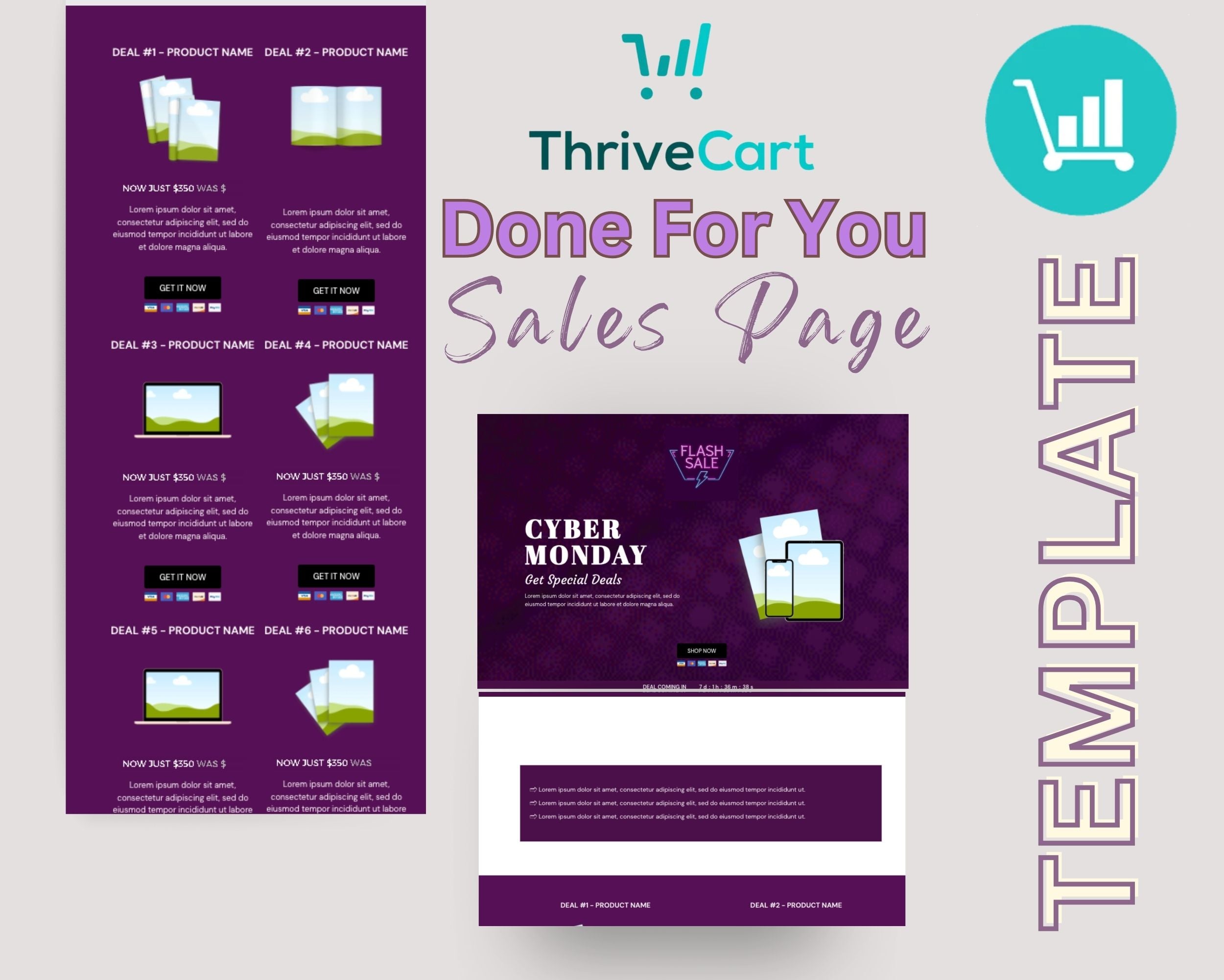 Animated Cyber Monday Sales Page Template in ThriveCart