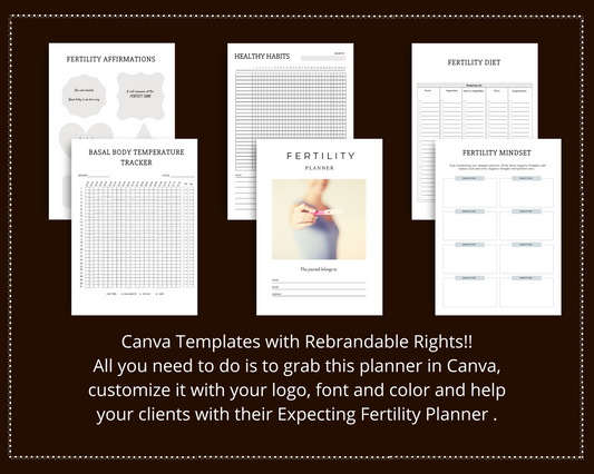 Editable Fertility Planner Templates in Canva | Commercial Use