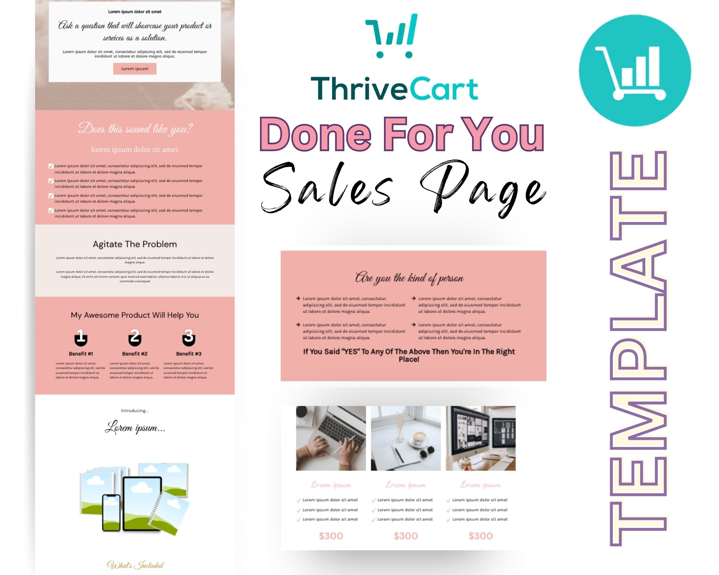 Spring Blossom Sales Page Template in ThriveCart