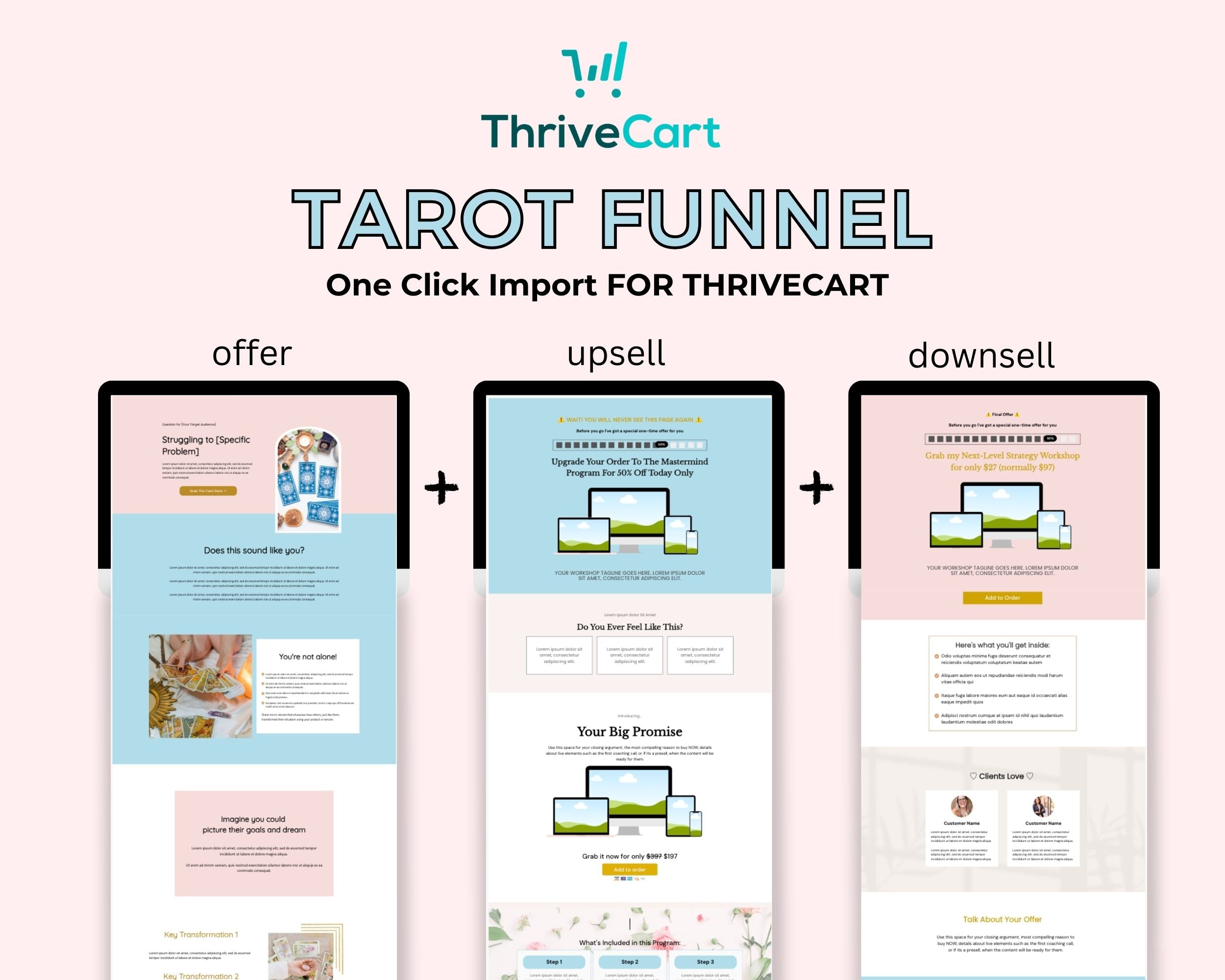 Tarot Enhanced ThriveCart 4-Page Sales Funnel Template