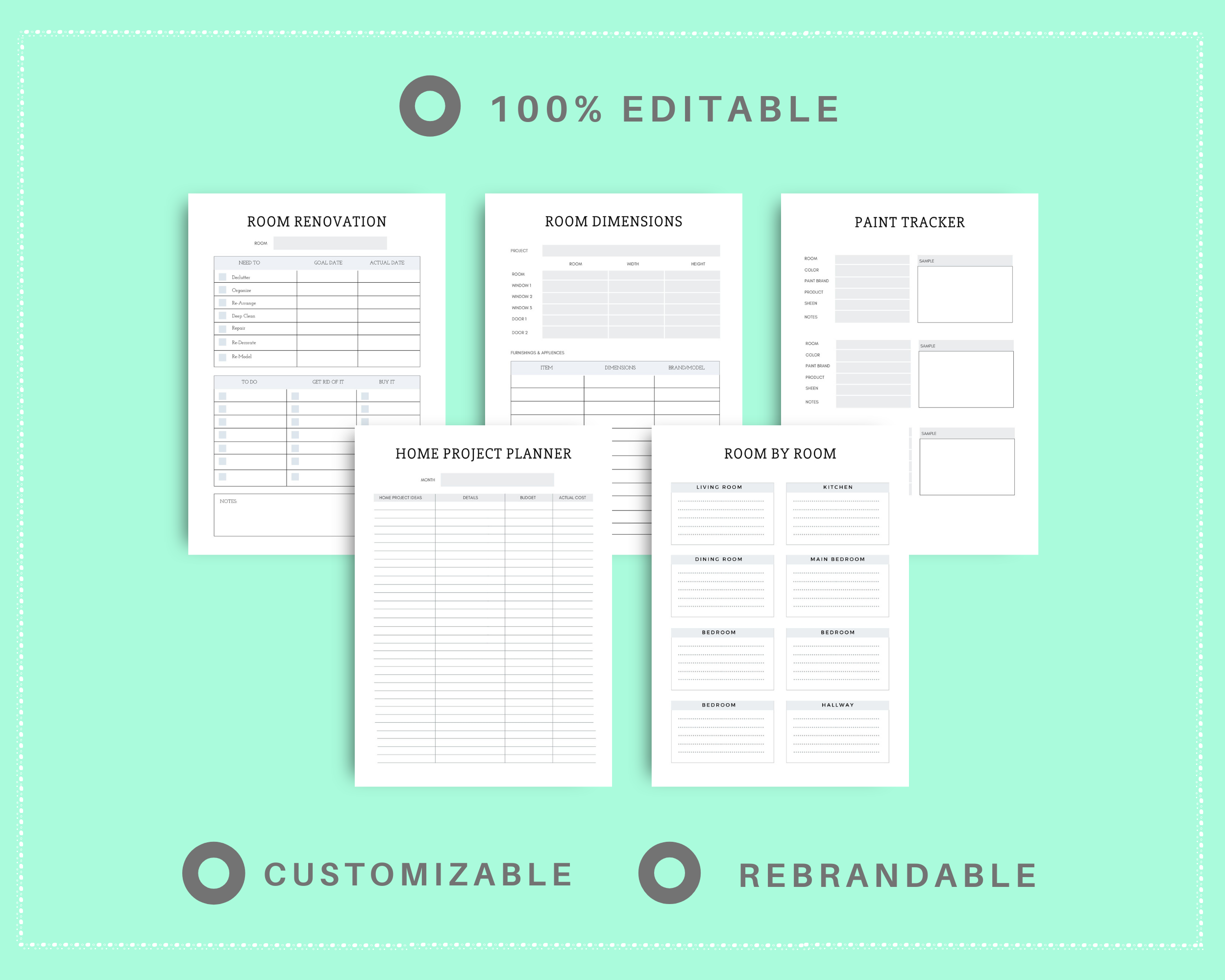 Editable Household Planner in Canva | Commercial Use