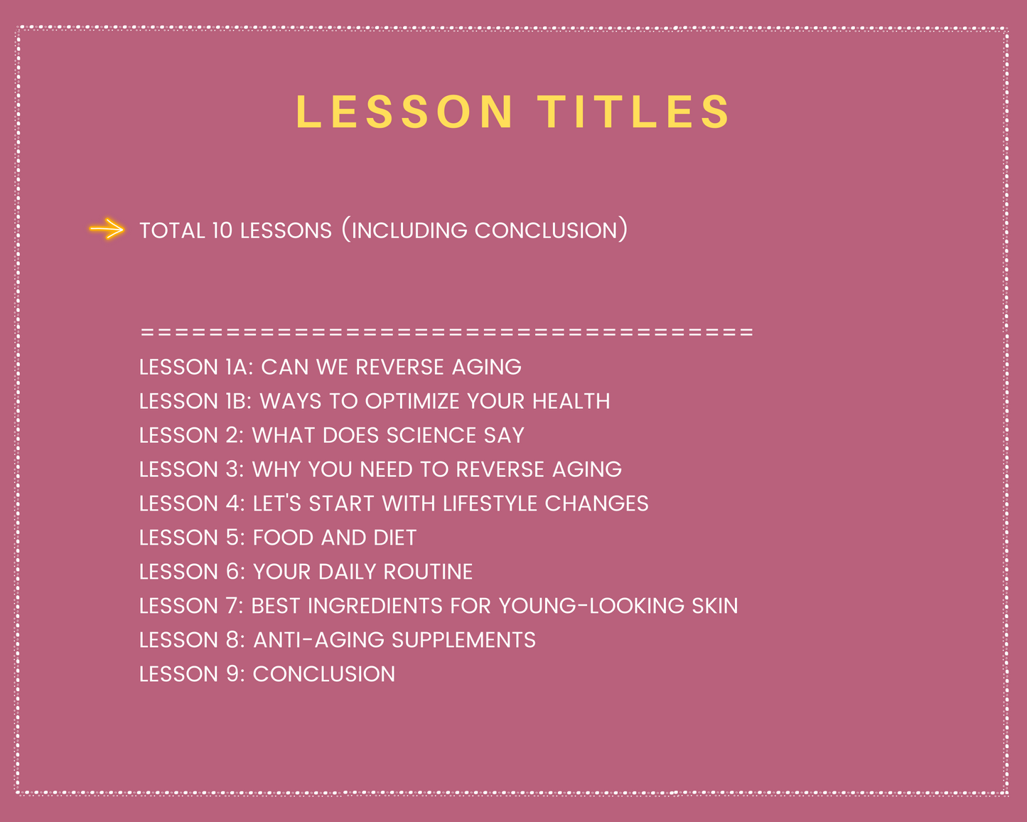 Reverse Aging | Done for You Online Course |  Wellness Course in a Box | 10 Lessons