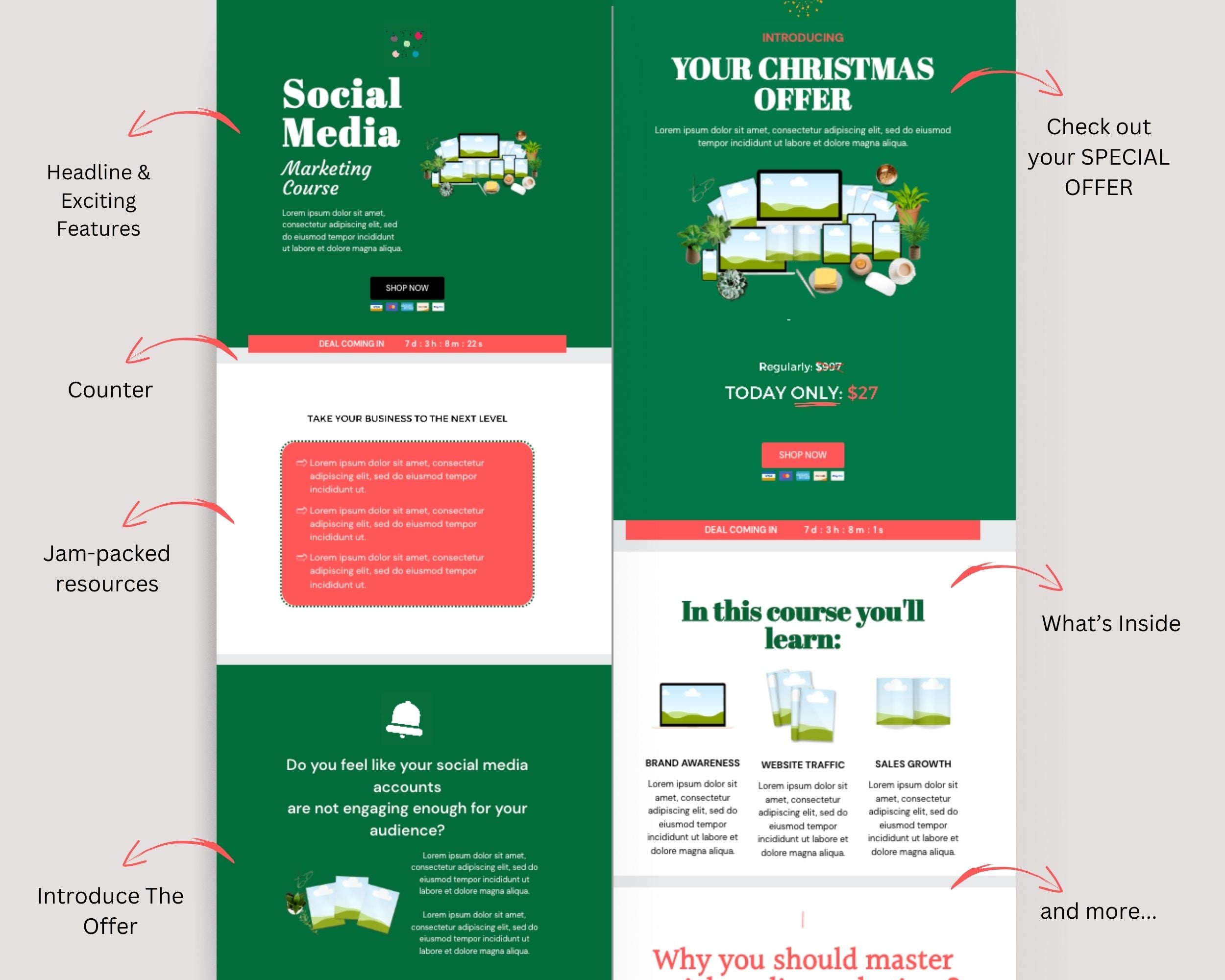 Animated Christmas Sales Page Template in ThriveCart