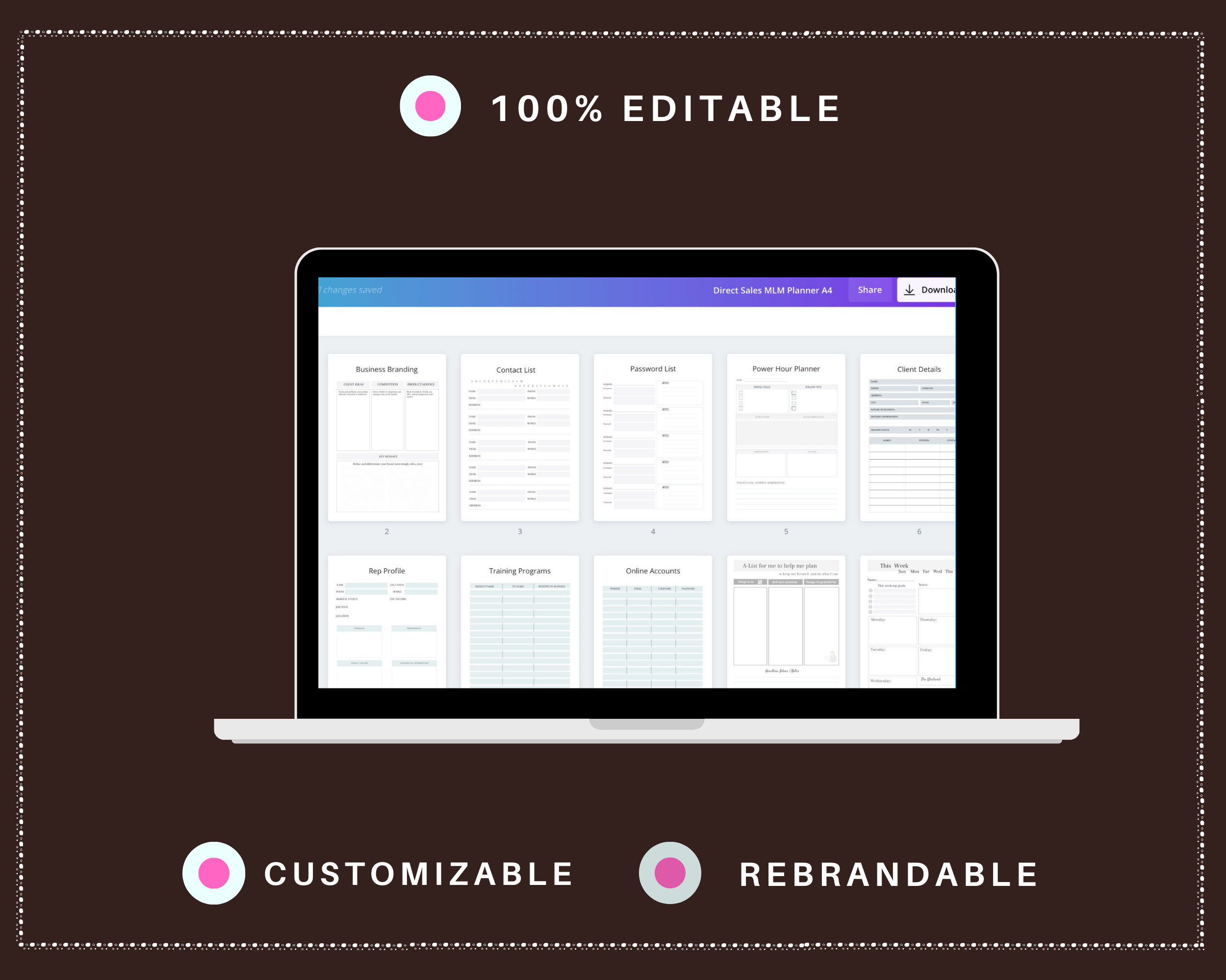 Editable Scholarship Planner in Canva | Commercial Use