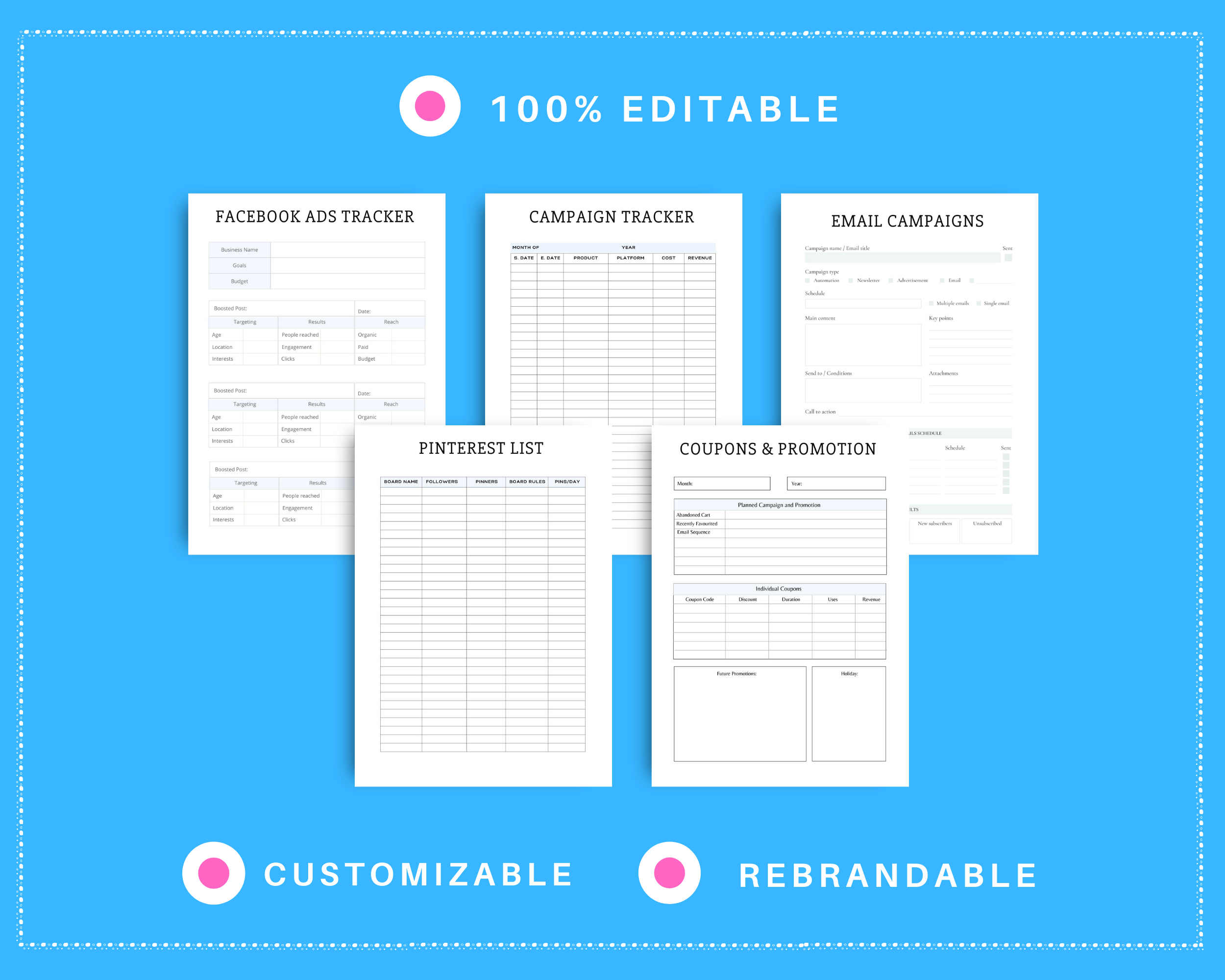 Editable Digital Product Planner in Canva | Commercial Use