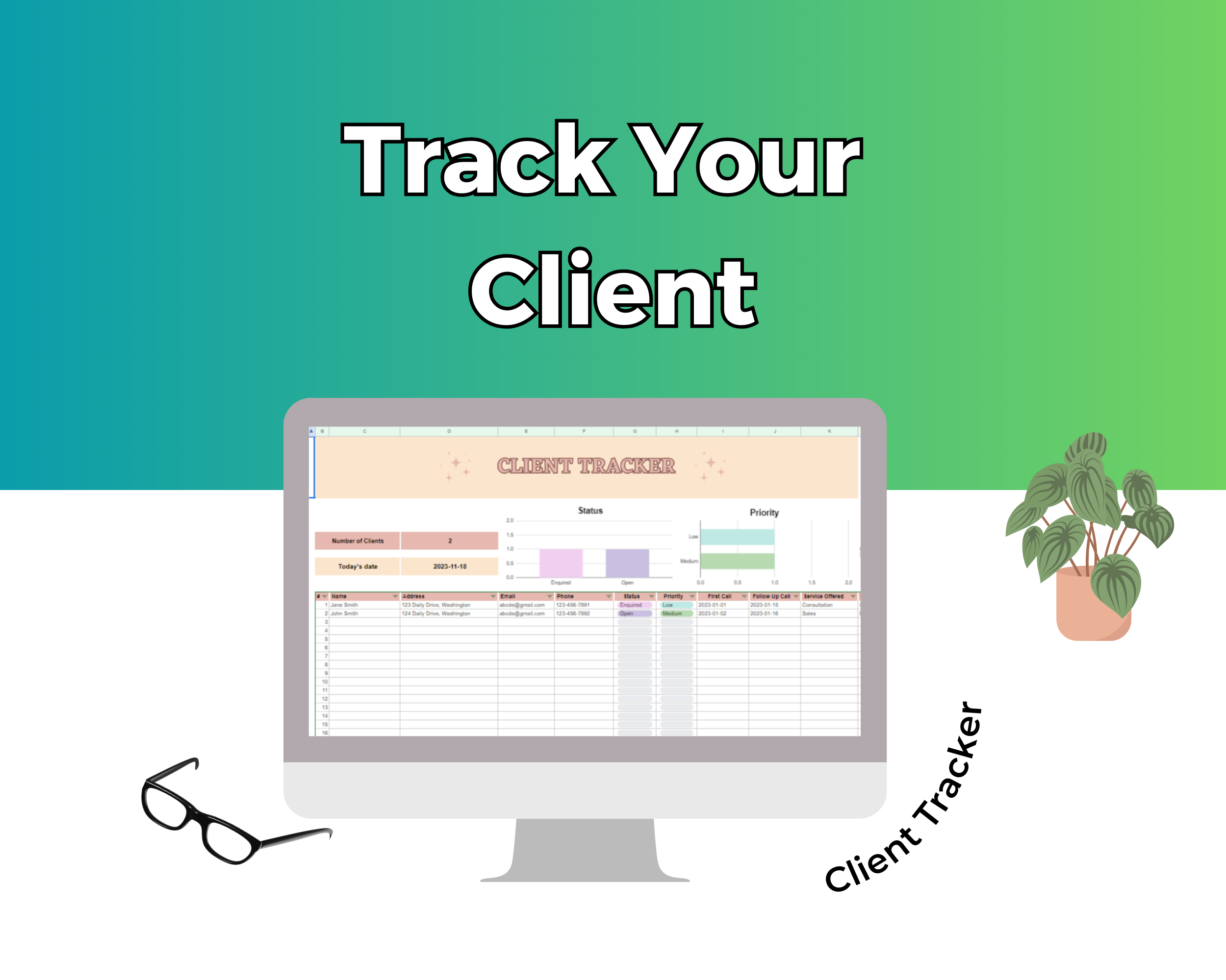 Client Tracker Google Spreadsheet | Client Tracker Google Sheets